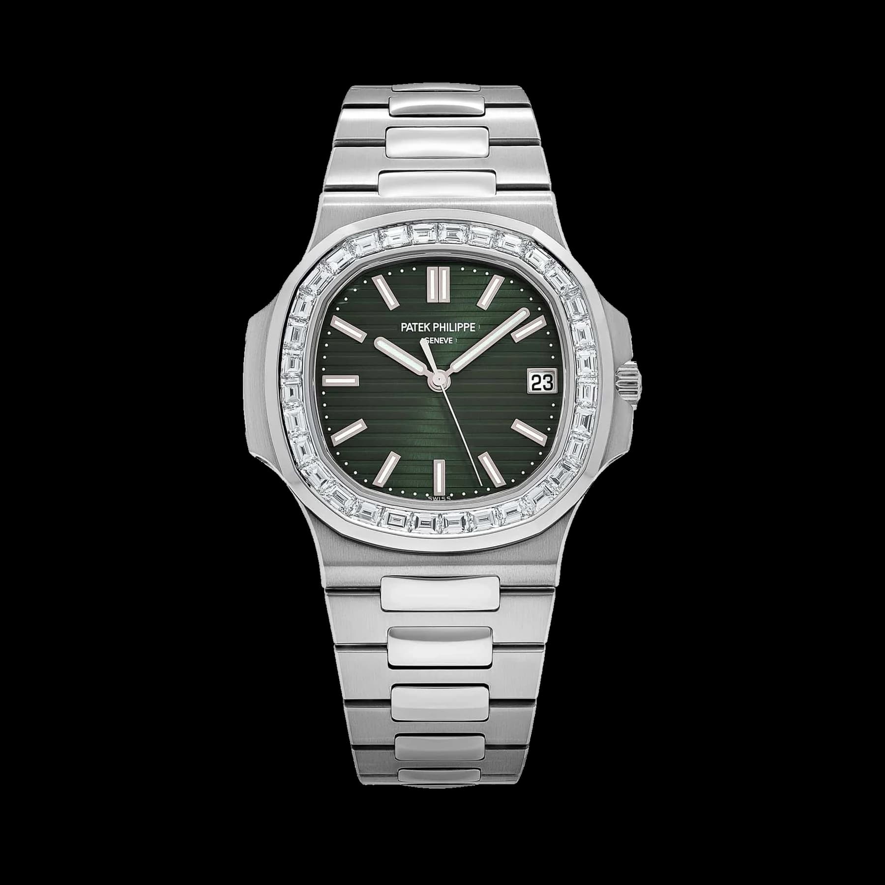 Patek Philippe Nautilus 5711/1300A Stainless Steel Green Dial Diamond Bezel