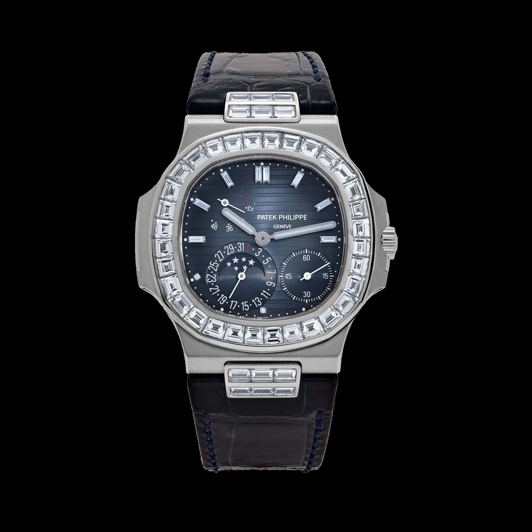 Patek Philippe Nautilus 5724G-001 White Gold Blue Diamond Dial Diamond Bezel (2017)