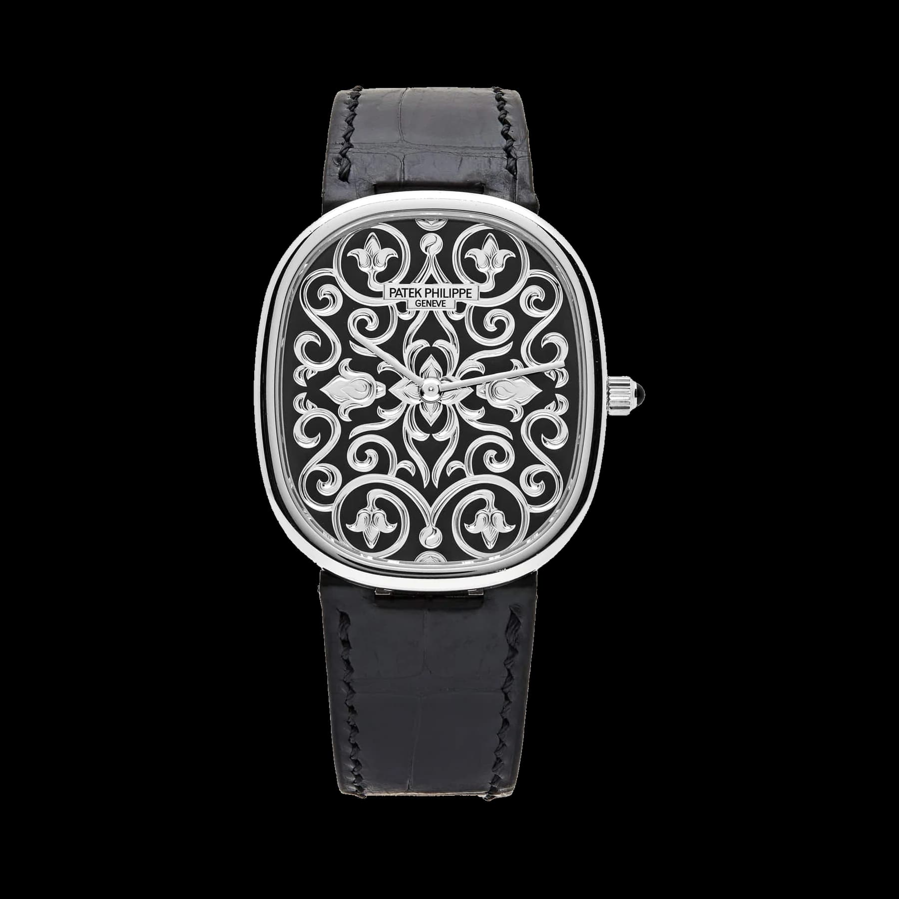 Patek Philippe Golden Ellipse 5738/51G-001 White Gold Engraved Dial