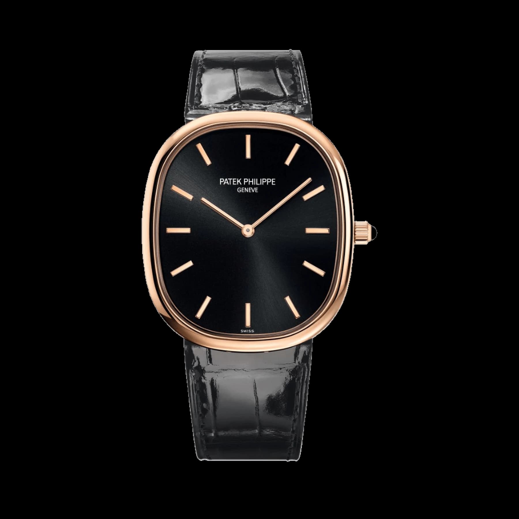 Patek Philippe Golden Ellipse 5738R-001 Rose Gold Black Dial