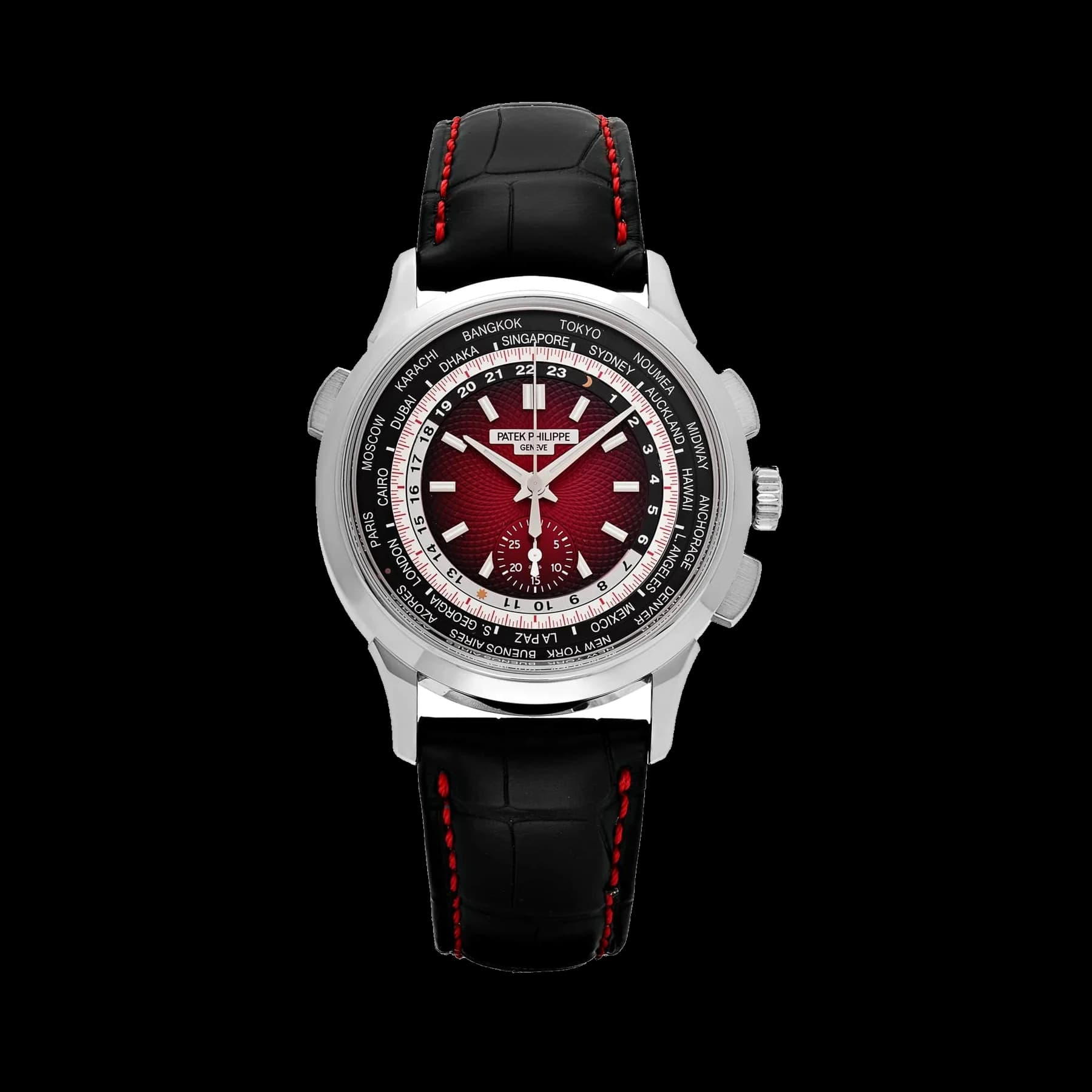 Patek Philippe Complications 5930G-011 ‘Singapore Edition’ World Time Flyback Chronograph White Gold Red Dial Limited Edition of 300 (2020)