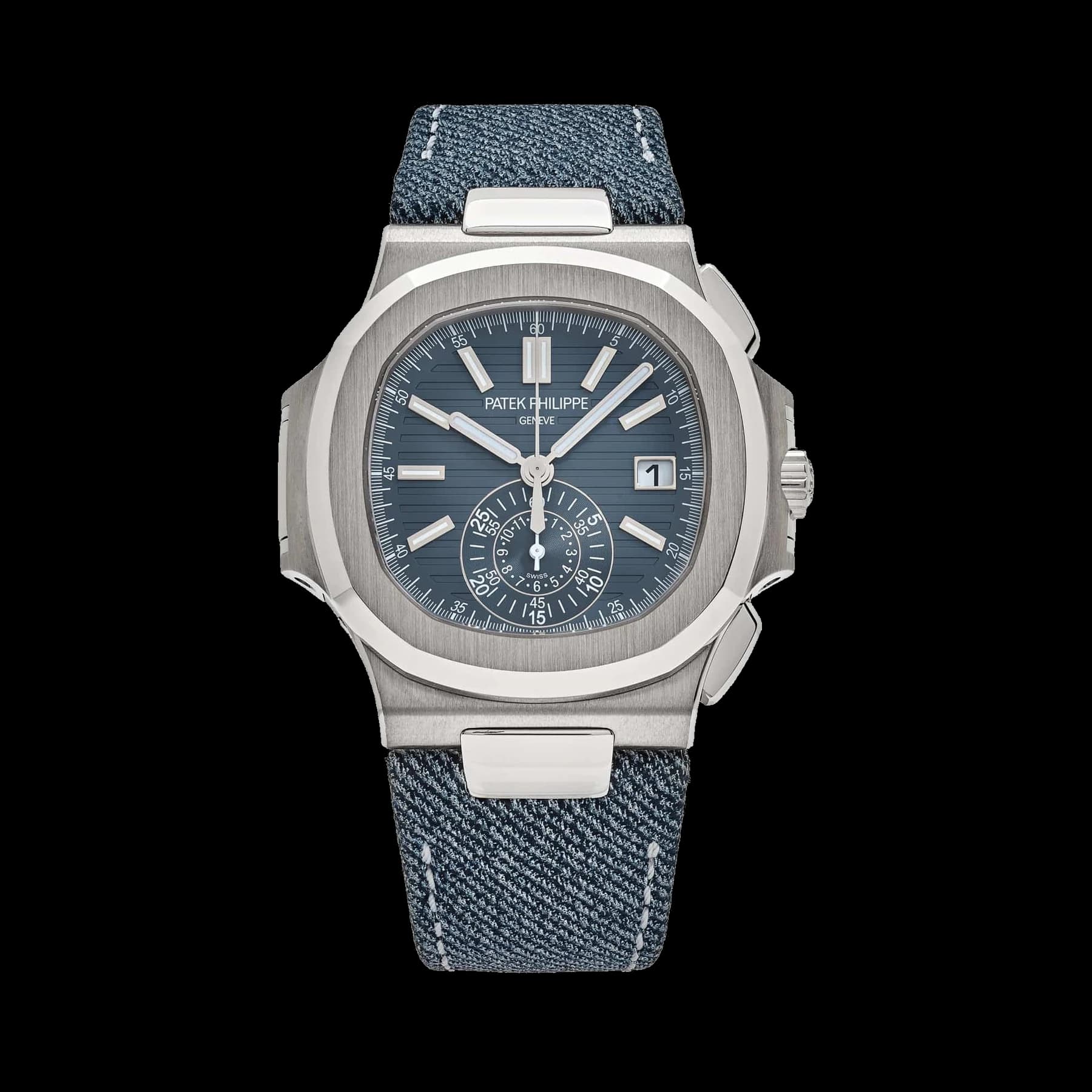Patek Philippe Nautilus 5980/60G-001 'Denim' Flyback Chronograph White Gold Blue-Gray Dial (2024)