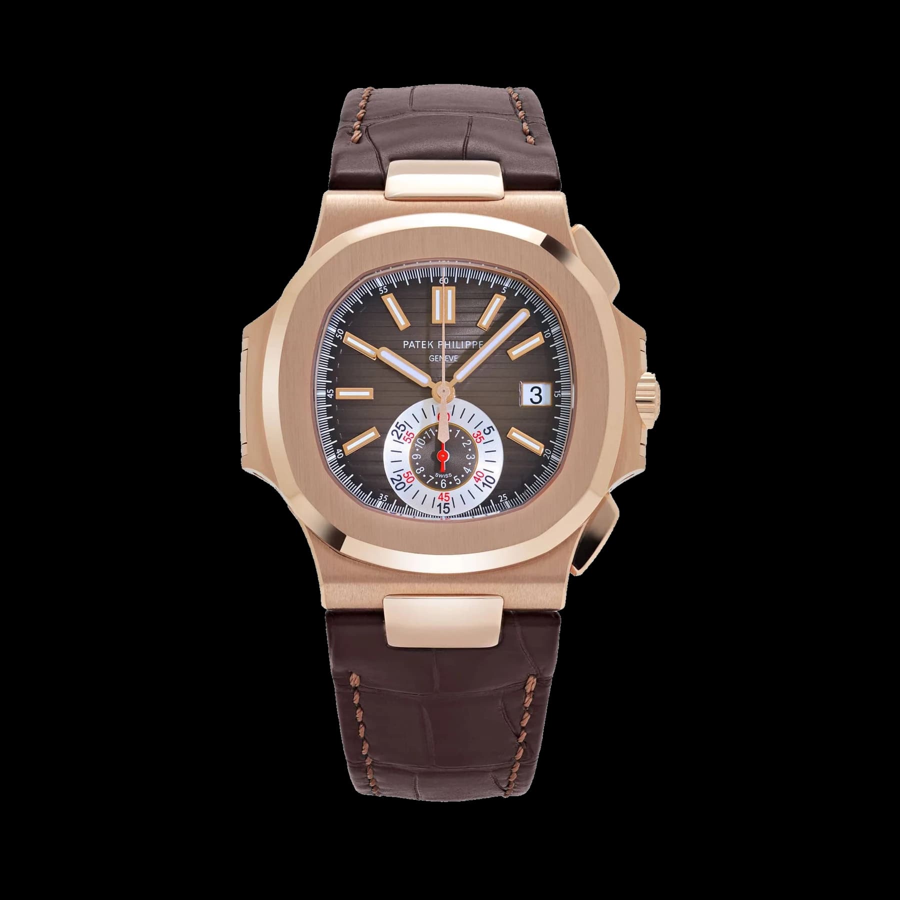 Patek Philippe Nautilus 5980R-001 Chronograph Rose Gold Brown Dial