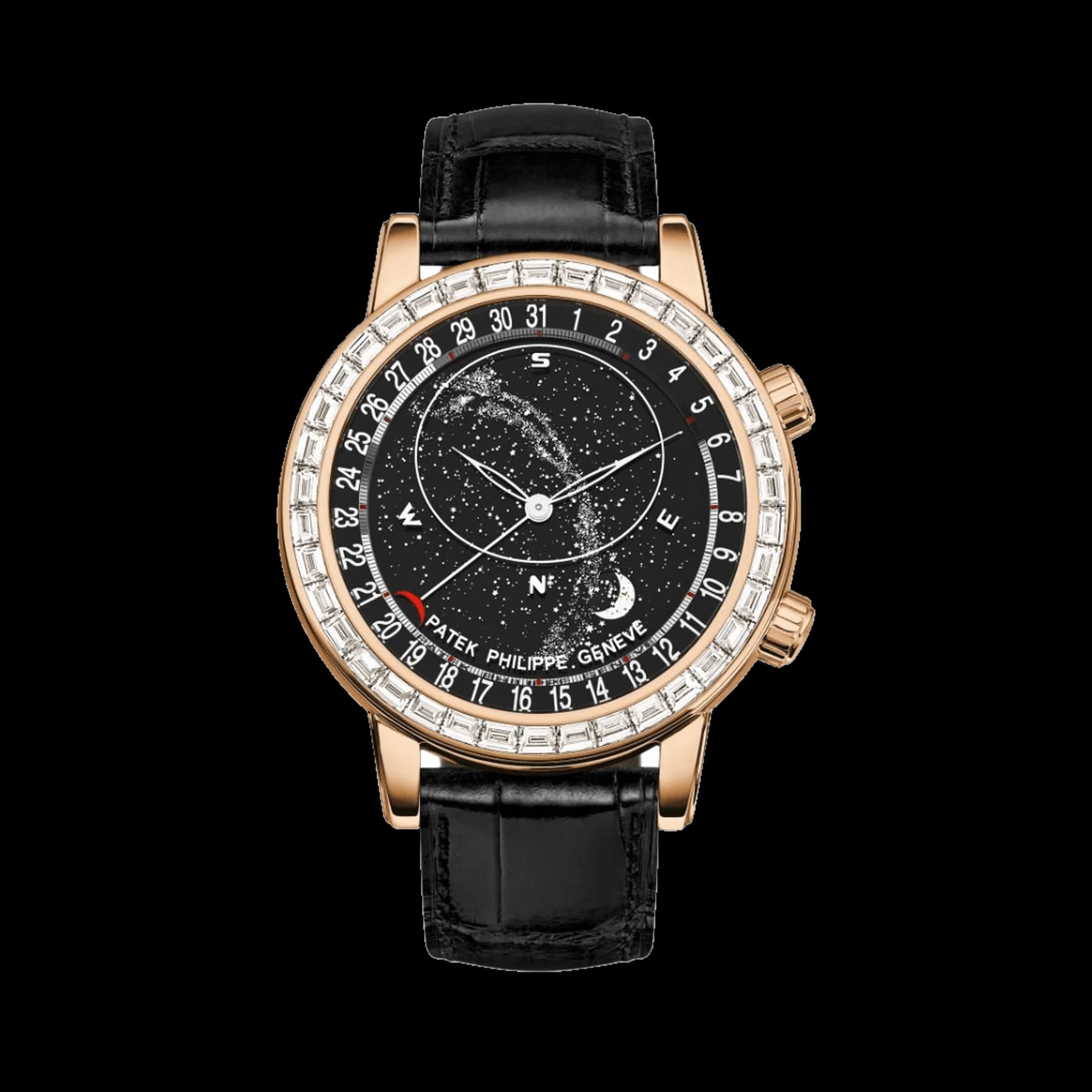 Patek Philippe Celestial Grand Complications 6104R-001 Rose Gold Diamond Bezel Black Dial