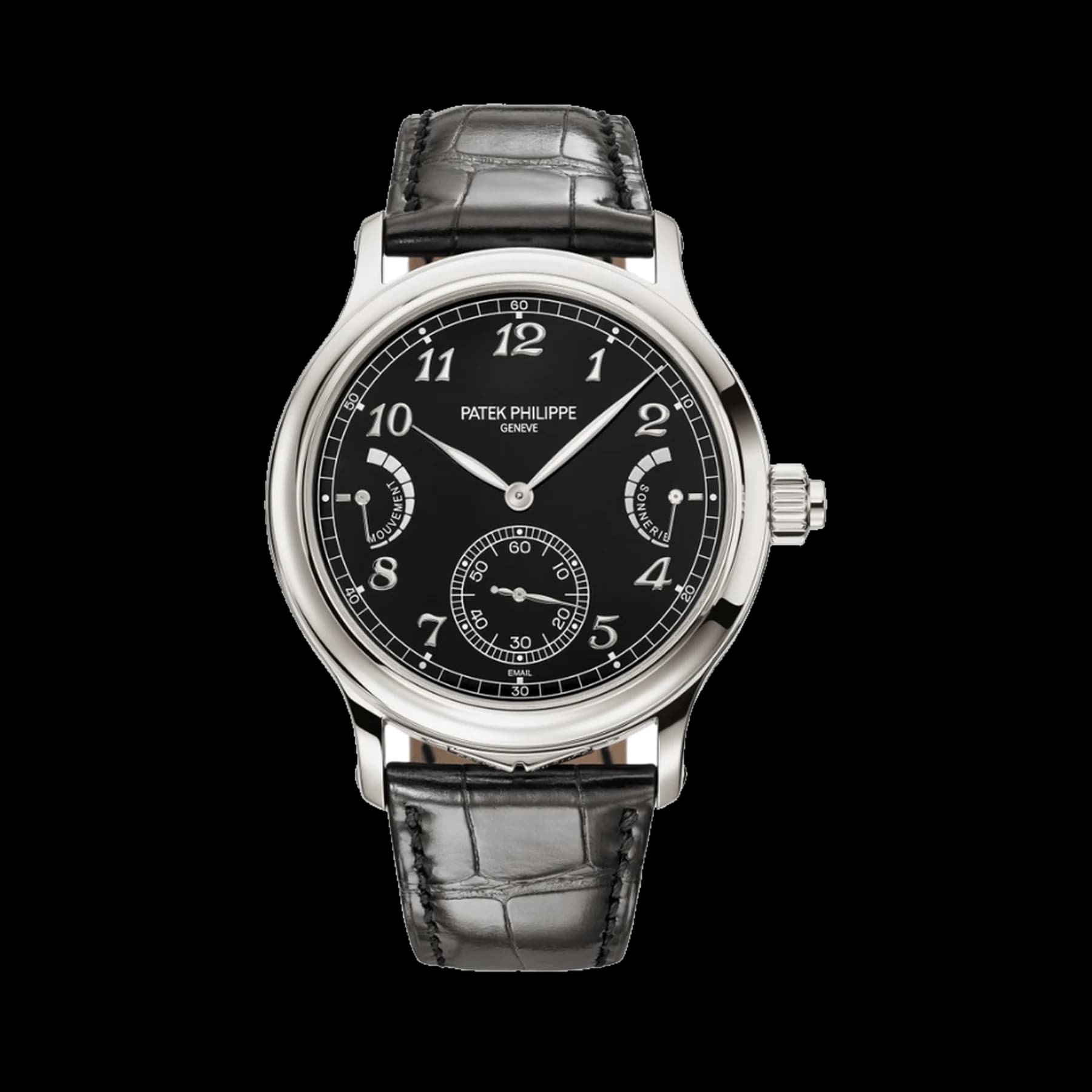 Patek Philippe Grand Complications 6301P-001 Grande Sonnerie and Petite Sonnerie Minute Repeater Platinum Black Dial