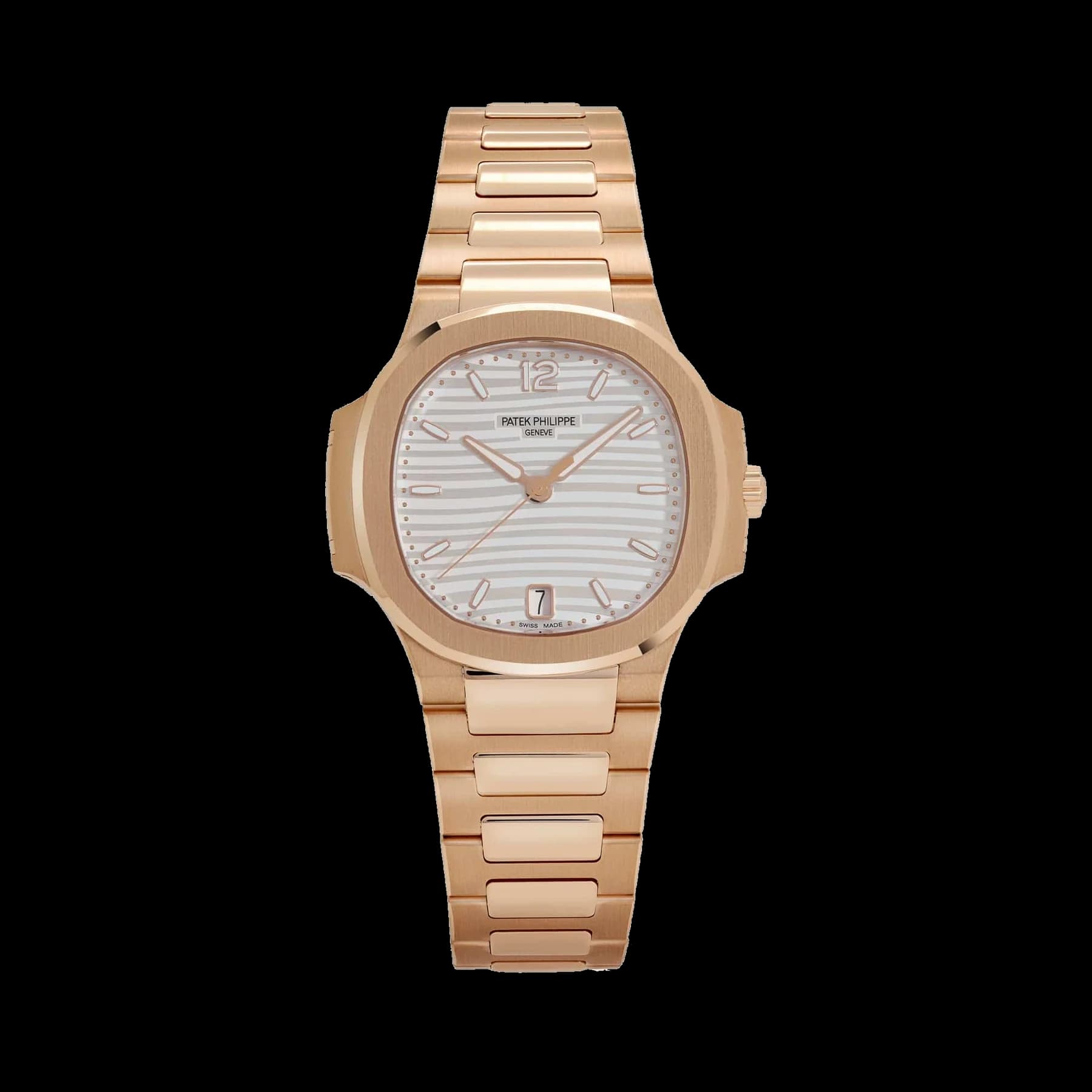 Patek Philippe Nautilus 7118/1R-001 'Ladies' Rose Gold Silvery Opaline Dial