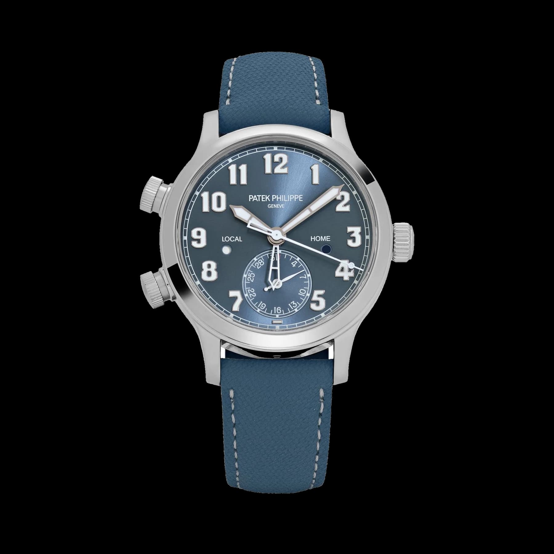 Patek Philippe Calatrava 7234A-001 'Pilot' Travel Time Stainless Steel Blue-Grey Dial Singapore Edition (2019)