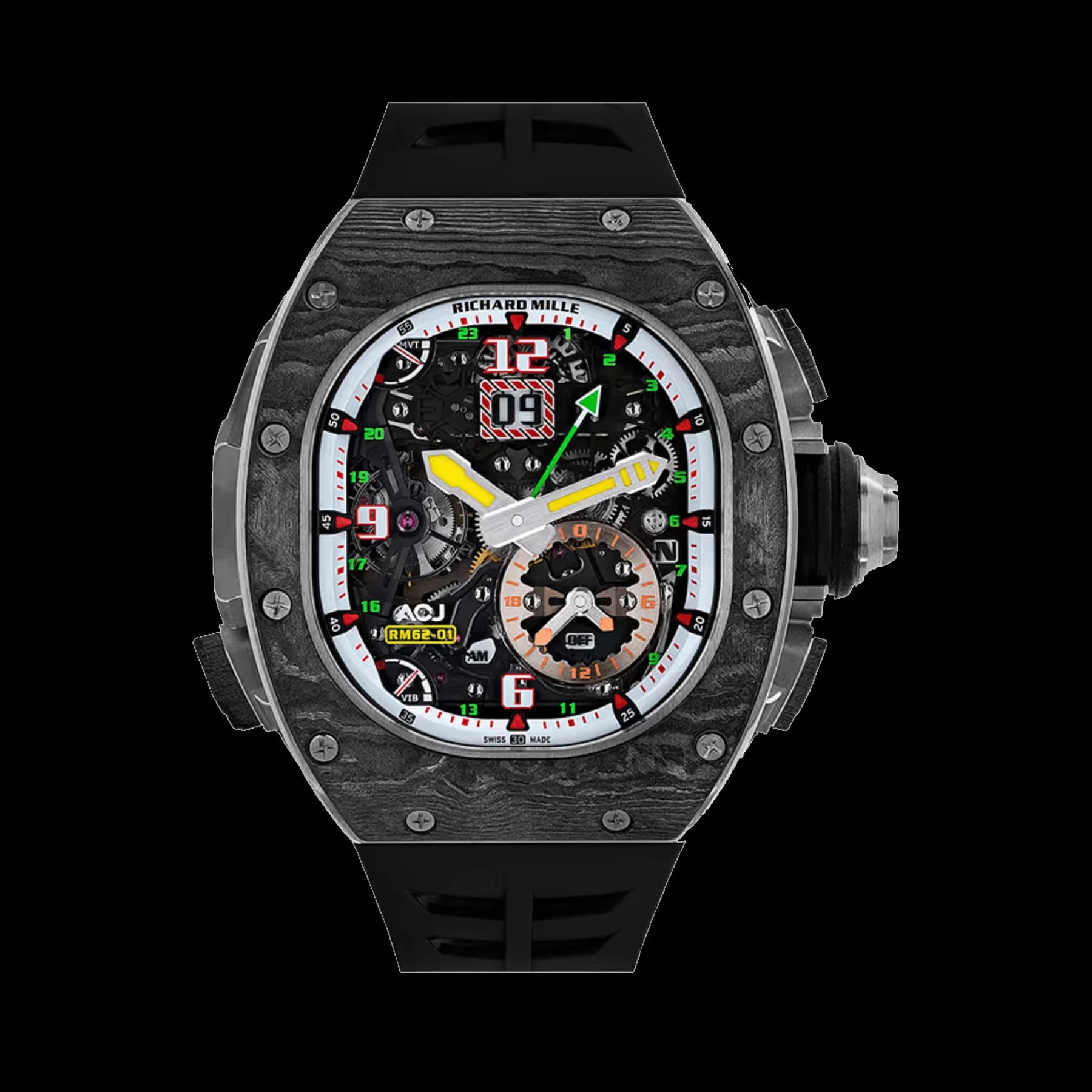 Richard Mille RM 62-01 'Airbus' Manual Winding Tourbillon Vibrating Alarm ACJ Carbon Limited Edition of 30