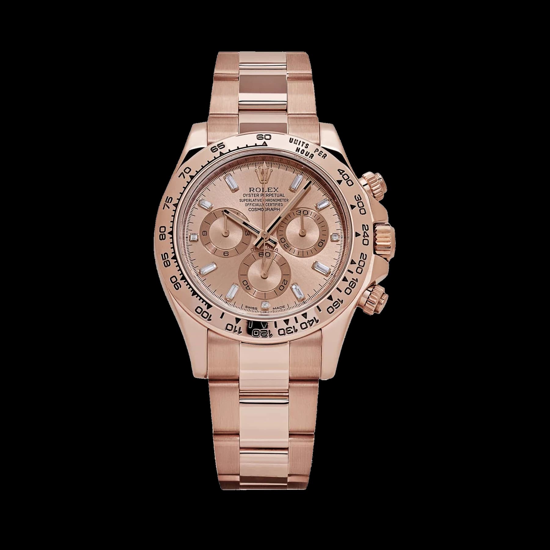 Rolex Daytona 116505 Rose Gold Sundust Diamond Baguette Dial (2019)