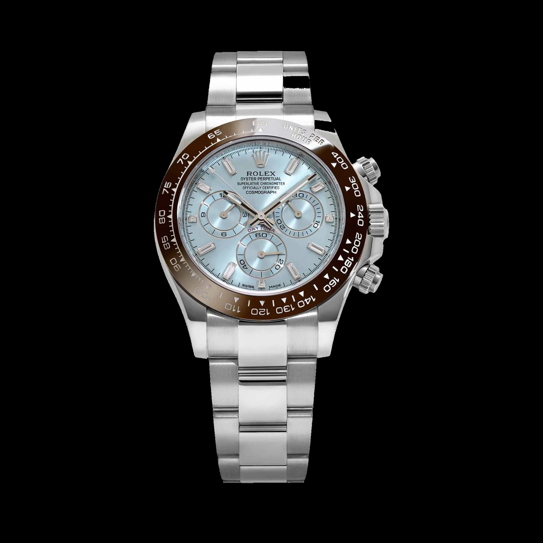 Rolex Daytona 116506 Platinum Ice Blue Baguette Diamond Dial
