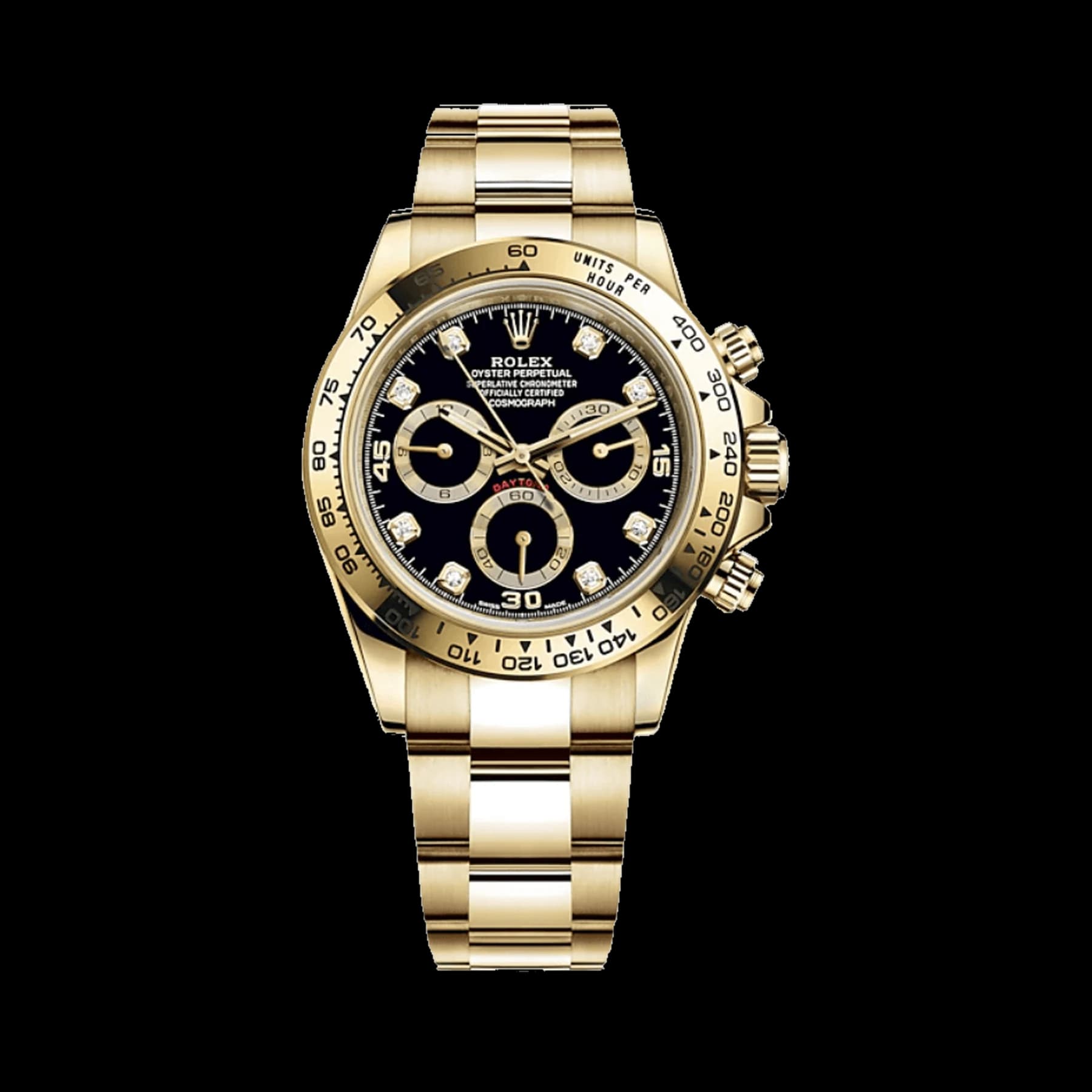 Rolex Daytona 116508 Yellow Gold Black Diamond Dial