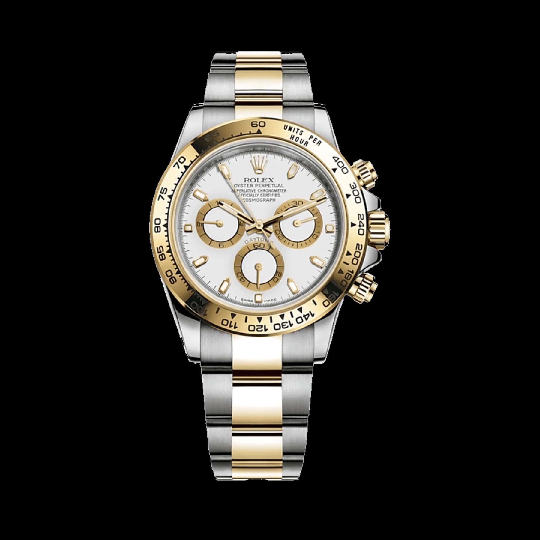 Rolex Daytona 116523 Stainless Steel Yellow Gold White Dial
