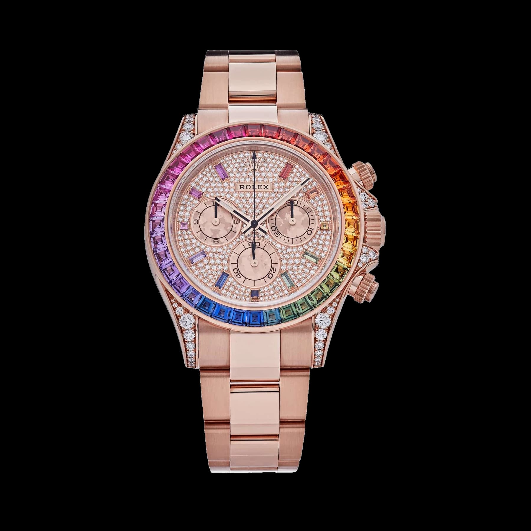 Rolex Daytona 116595RBOW 'Rainbow' Rose Gold Pave Diamond Dial Sapphire Bezel (2022)