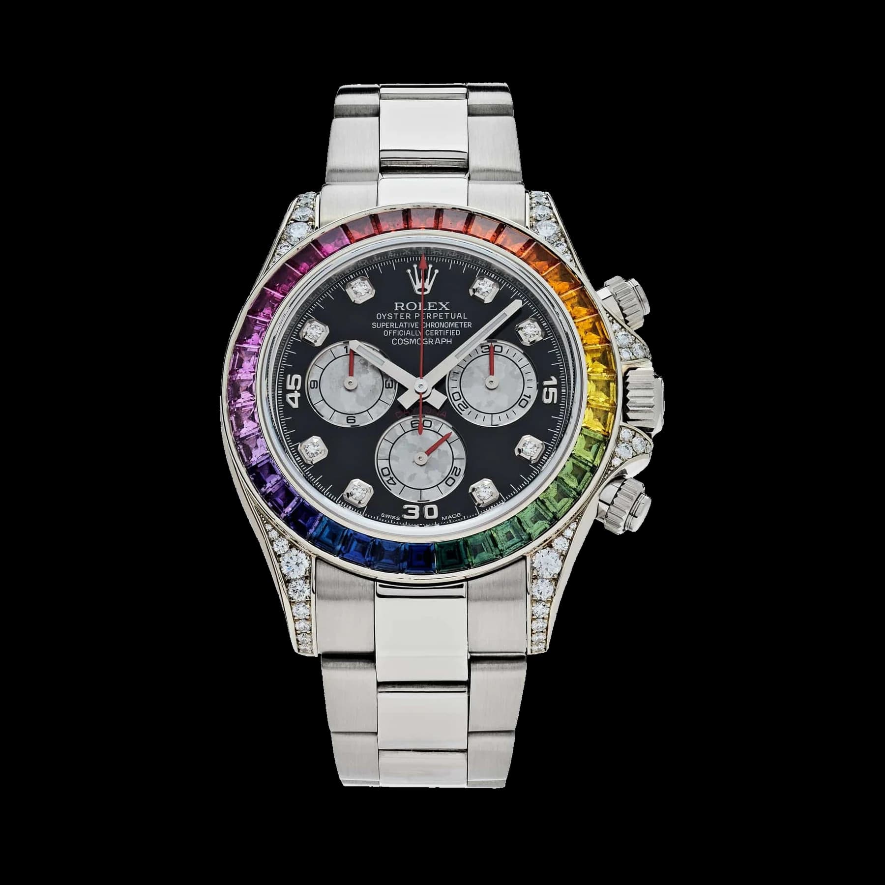 Rolex Daytona 116599RBOW 'Rainbow' White Gold Black Diamond Dial Sapphire Bezel