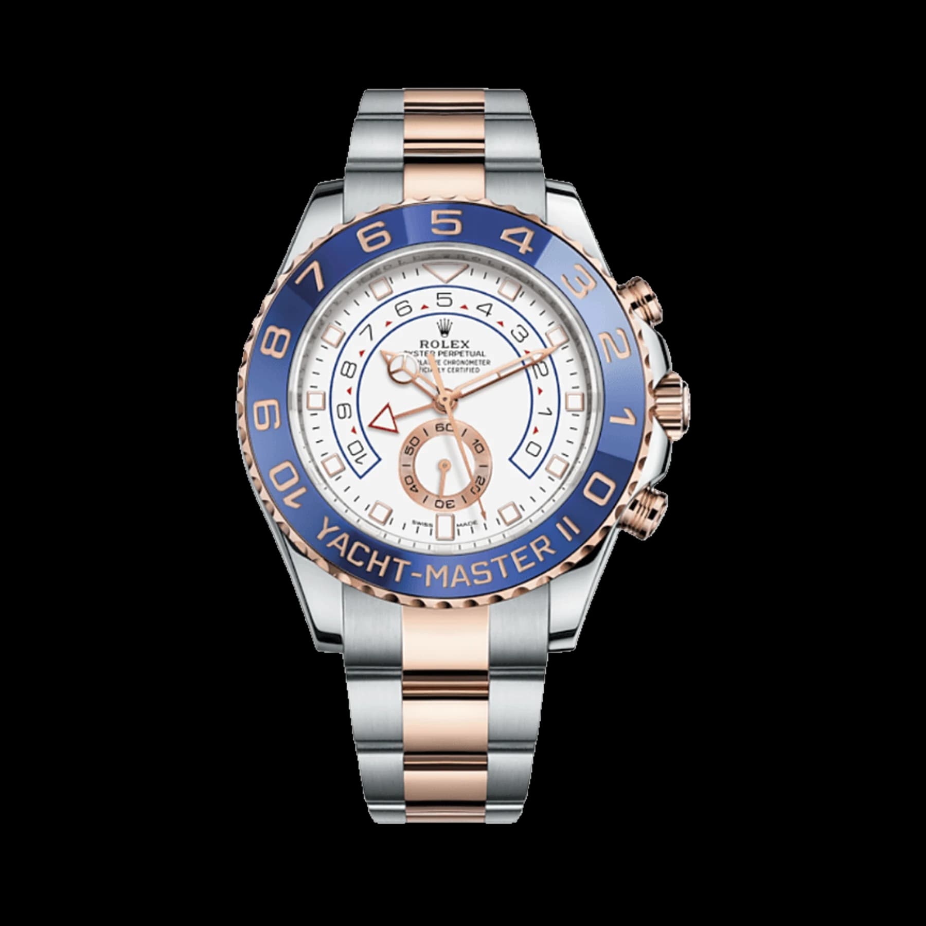 Rolex Yacht-Master II 116681 Stainless Steel Rose Gold White Dial