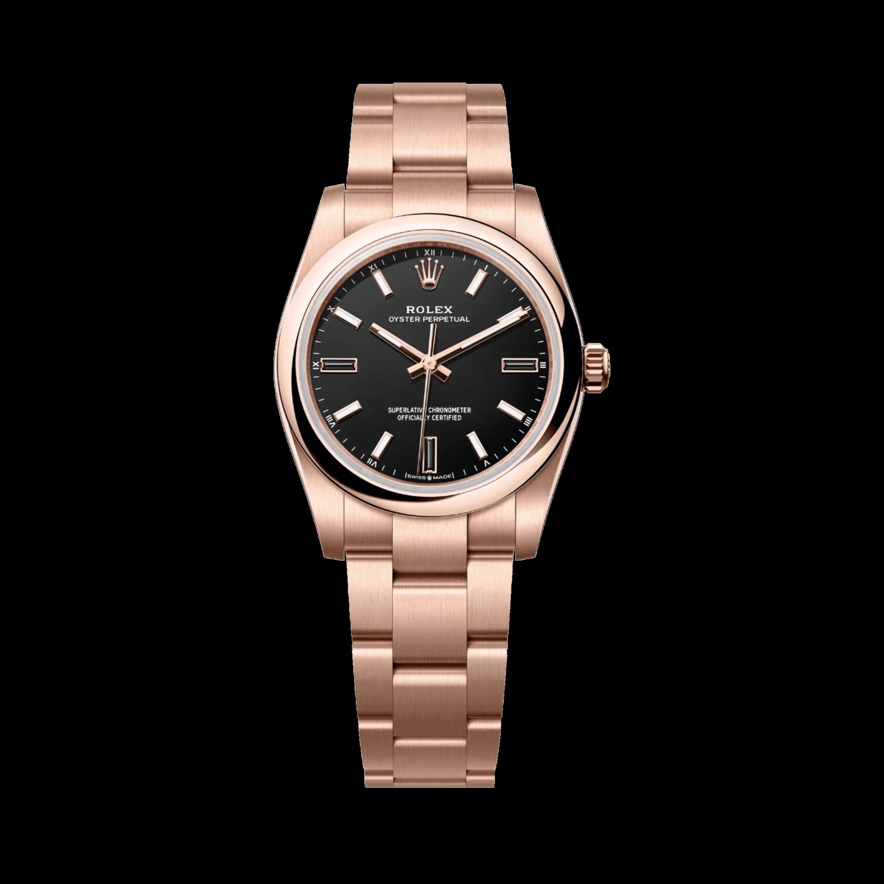 Rolex Oyster Perpetual 34 124205 Rose Gold Black Dial (2026)