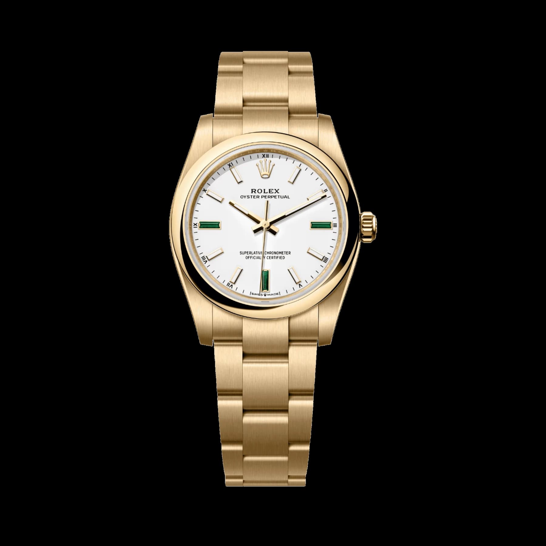 Rolex Oyster Perpetual 34 124208 Yellow Gold White Dial (2026)