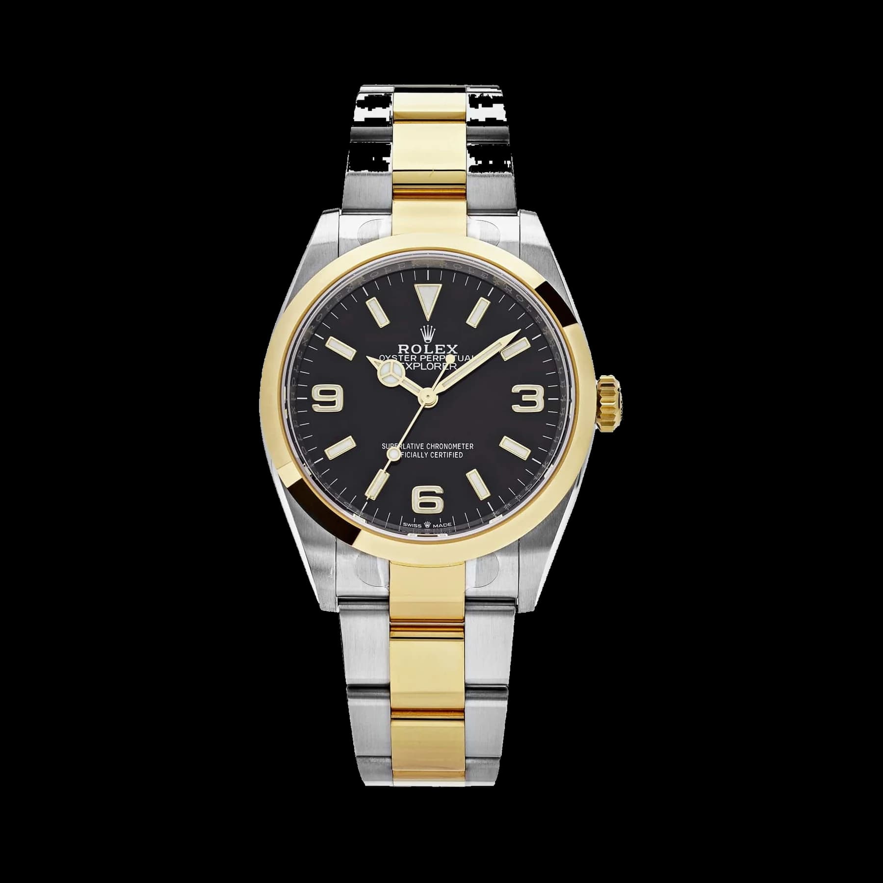 Rolex Explorer 124273 Yellow Gold Stainless Steel Black Dial