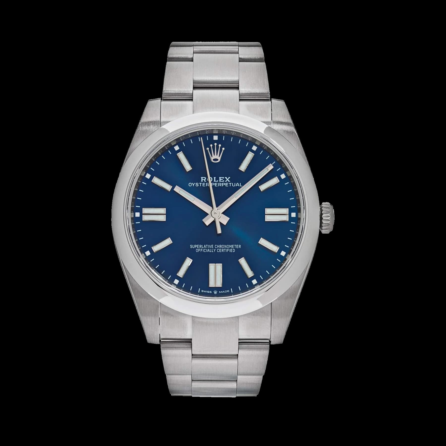 Rolex Oyster Perpetual 41 124300 Stainless Steel Bright Blue Dial