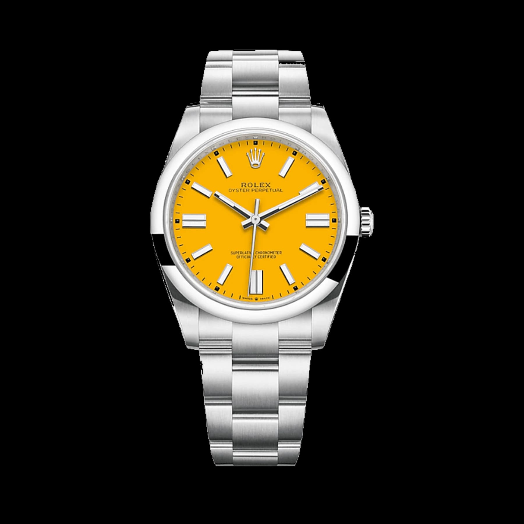 Rolex Oyster Perpetual 36 126000 Stainless Steel Yellow Dial