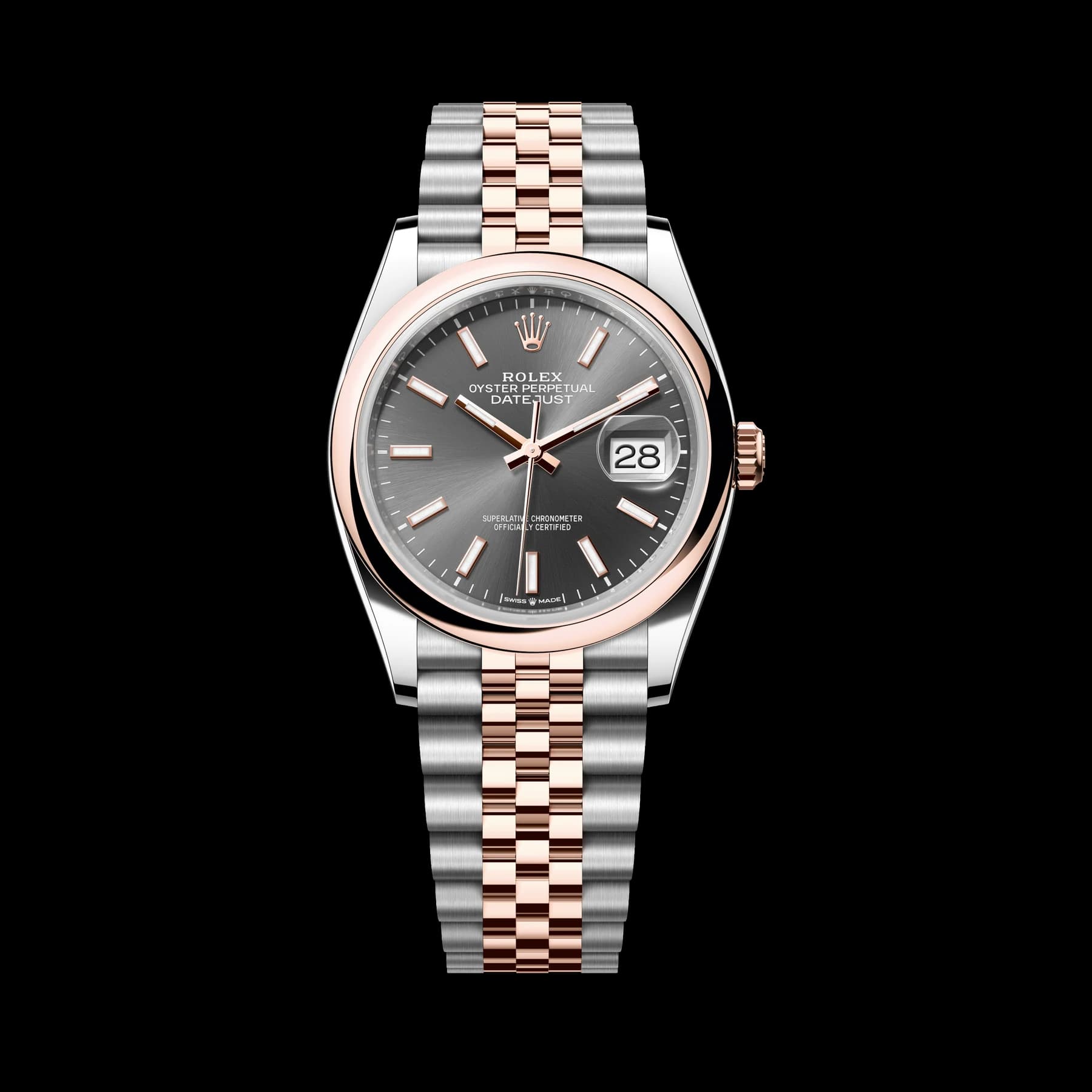Rolex Datejust 36 watch: Oystersteel and Everose gold - m126201-0013