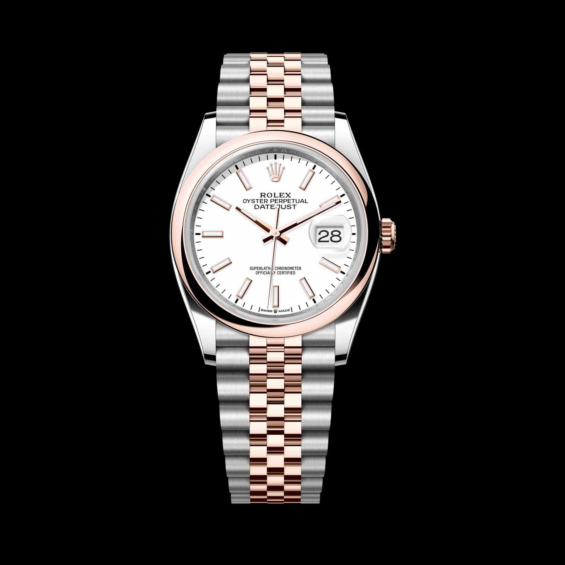 Rolex Datejust 36 watch: Oystersteel and Everose gold - m126201-0017
