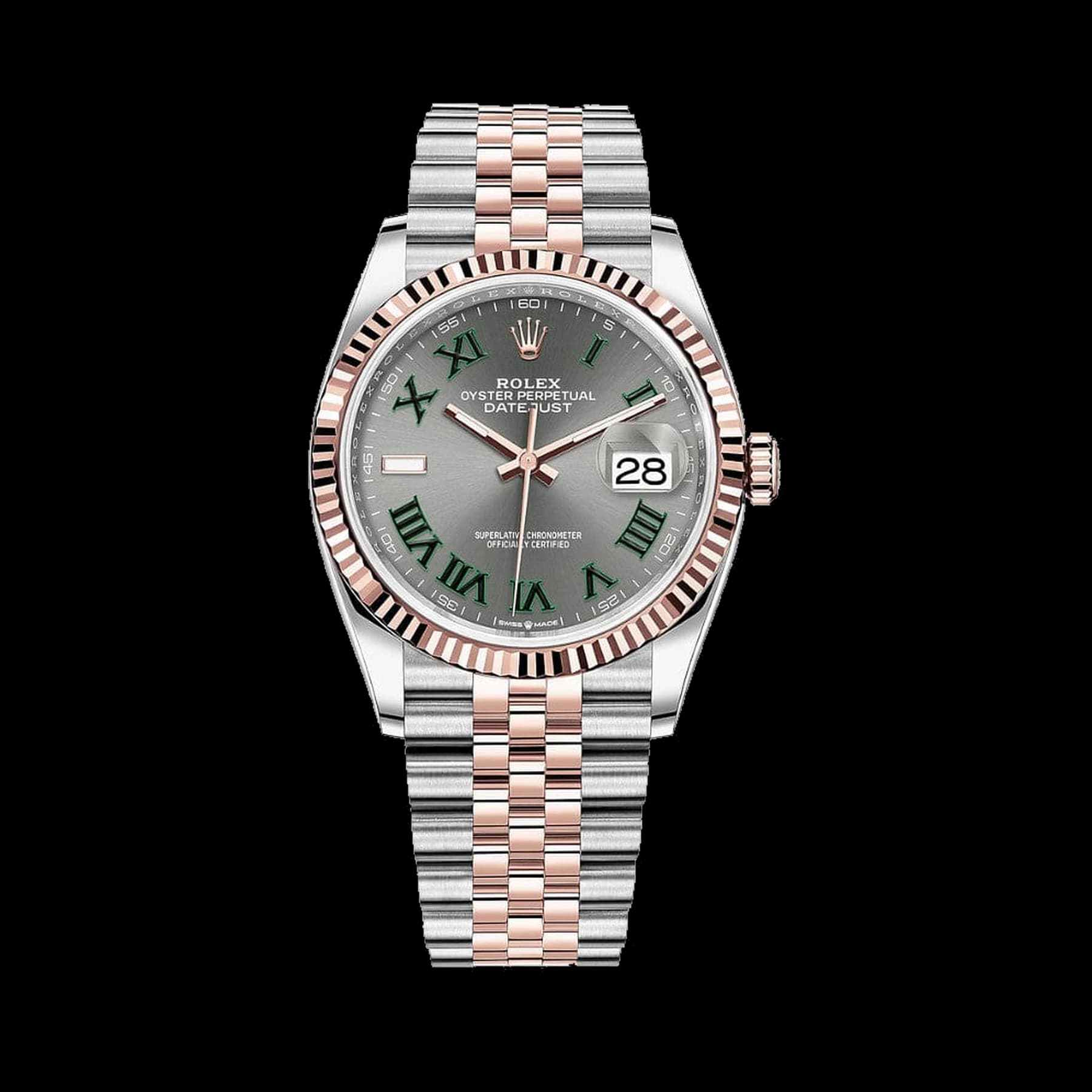 Rolex Datejust 36 126231 'Wimbledon' Stainless Steel Rose Gold Slate Dial