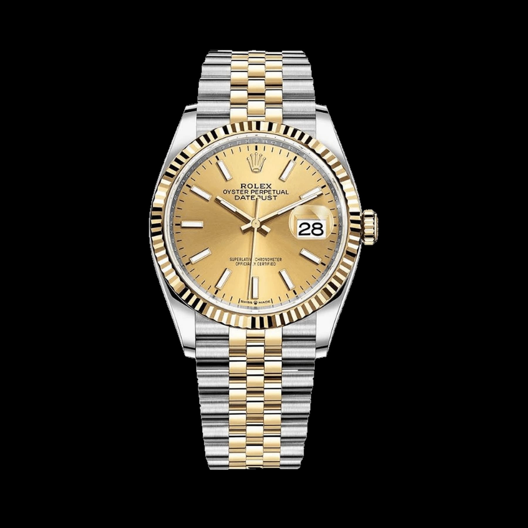 Rolex Datejust 36 126233 Stainless Steel Yellow Gold Champagne Dial Jubilee