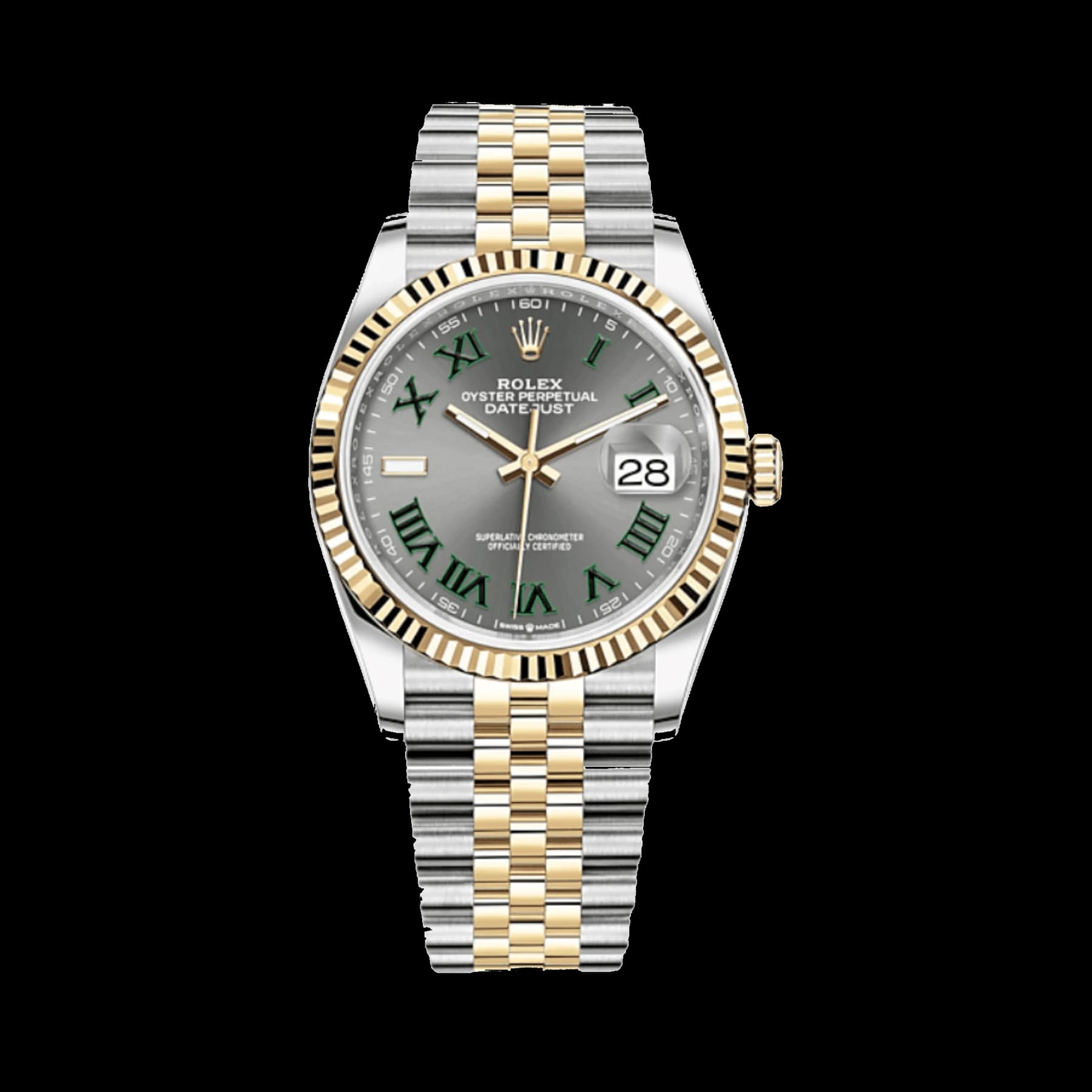 Rolex Datejust 36 126233 'Wimbledon' Stainless Steel Yellow Gold Slate Dial Jubilee (2026)