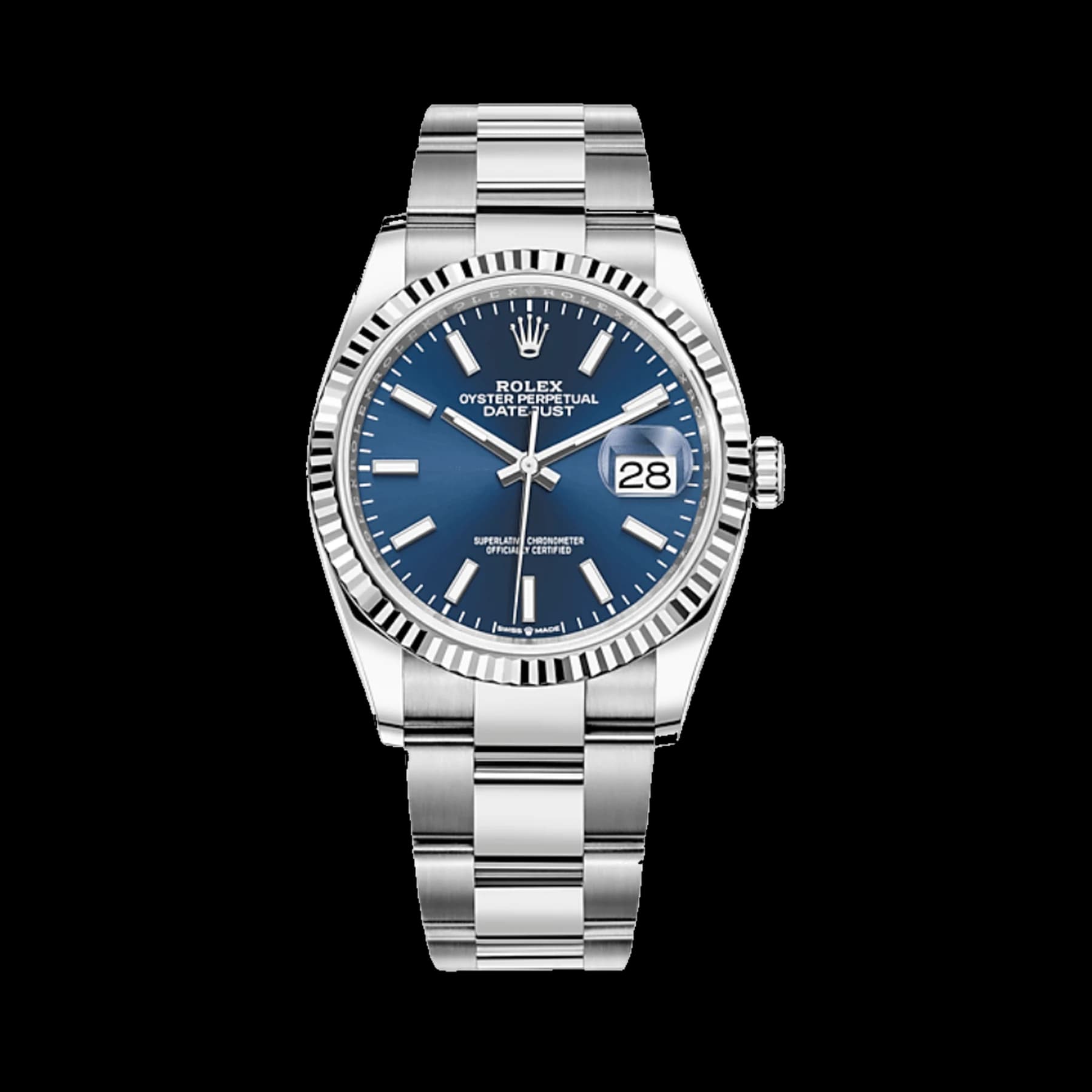 Rolex Datejust 36 126234 White Gold Stainless Steel Blue Dial Oyster