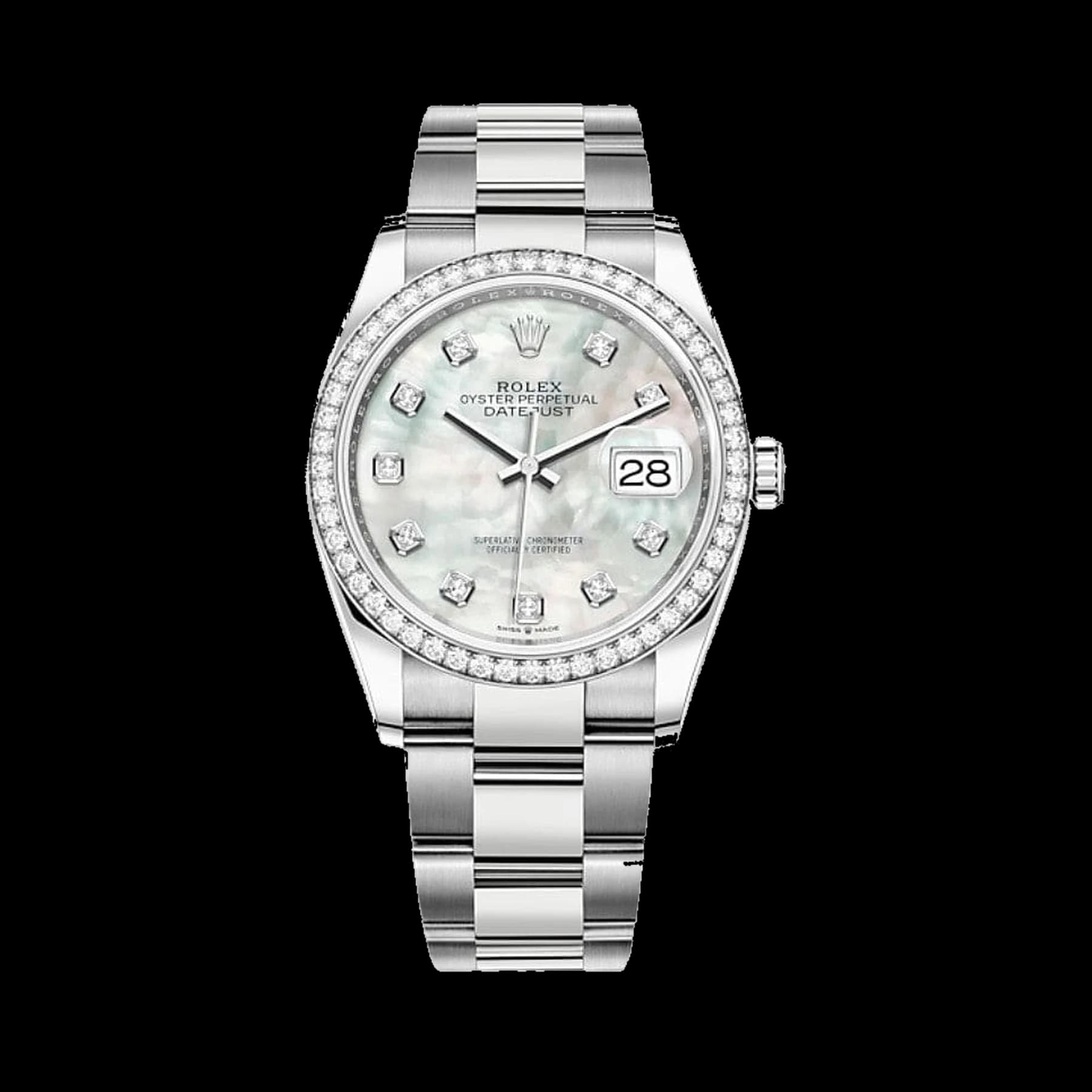 Rolex Datejust 36 126284RBR Stainless Steel Mother of Pearl Dial