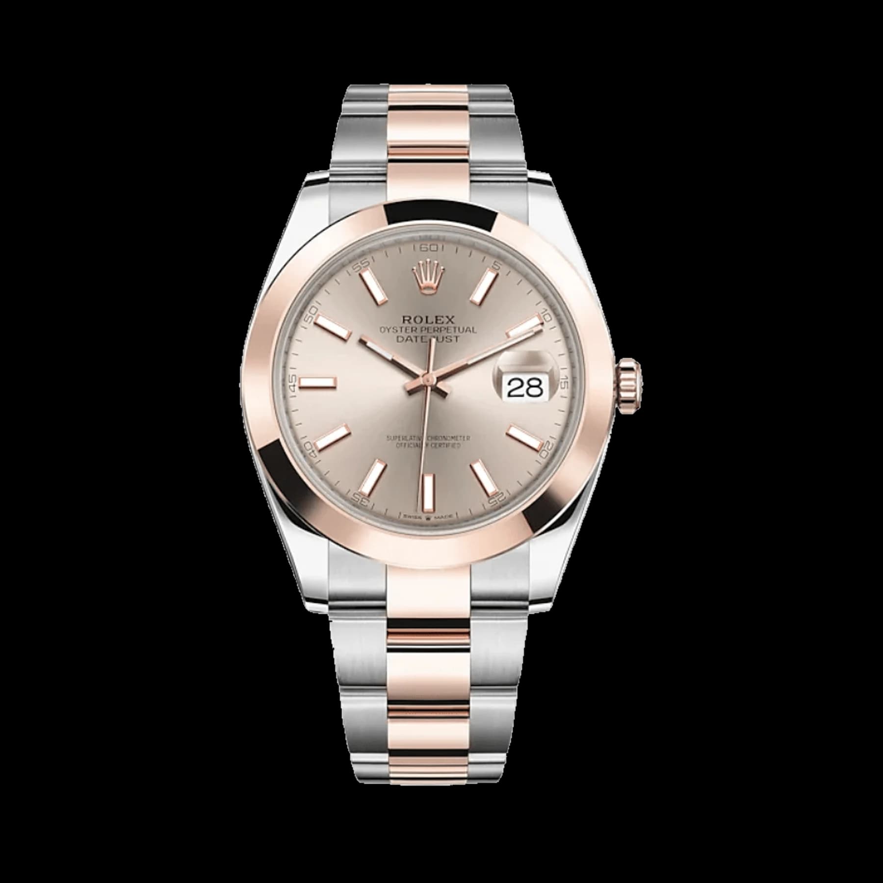 Rolex Datejust 41 126301 Stainless Steel Rose Gold Sundust Dial
