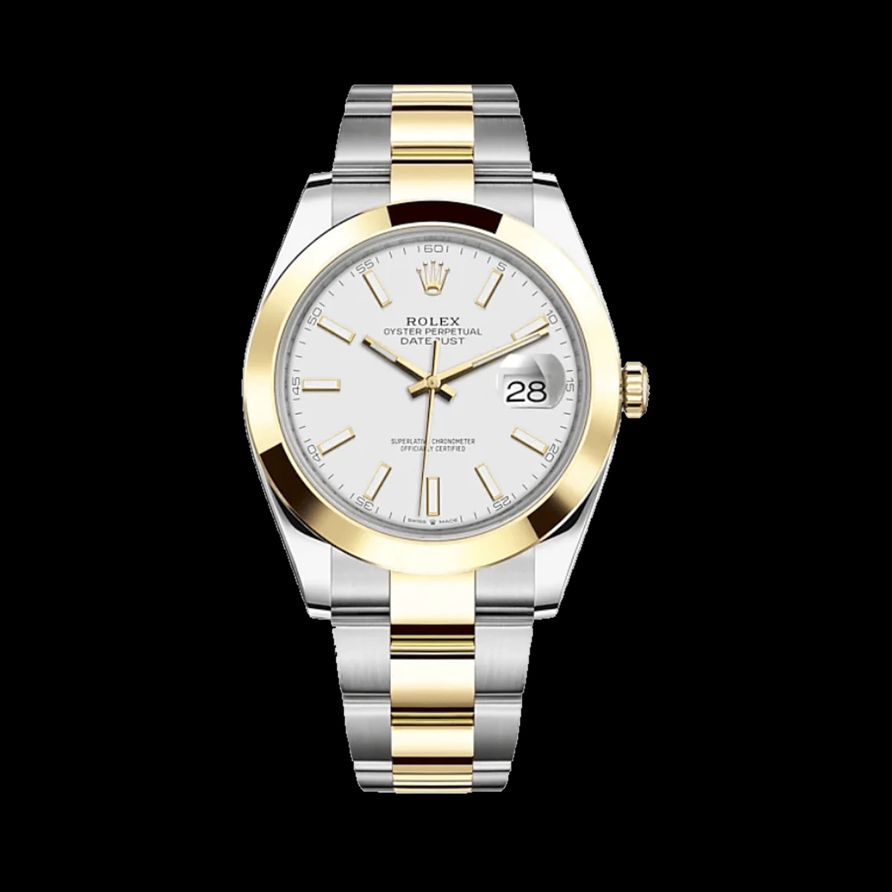 Rolex Datejust 41 126303 Stainless Steel Yellow Gold White Dial