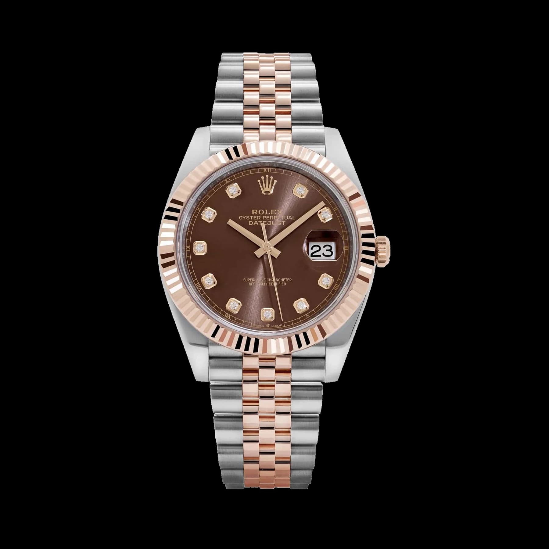 Rolex Datejust 41 126331 Stainless Steel Rose Gold Chocolate Diamond Dial Jubilee (2025)