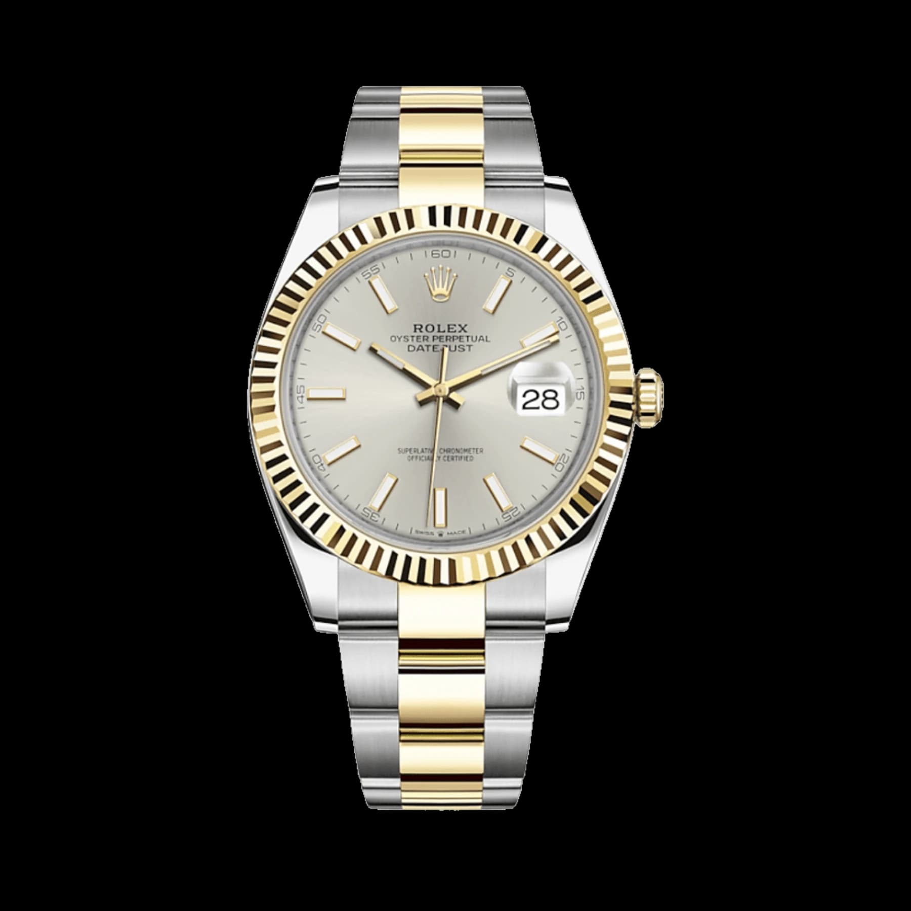 Rolex Datejust 41 126333 Stainless Steel Yellow Gold Silver Dial