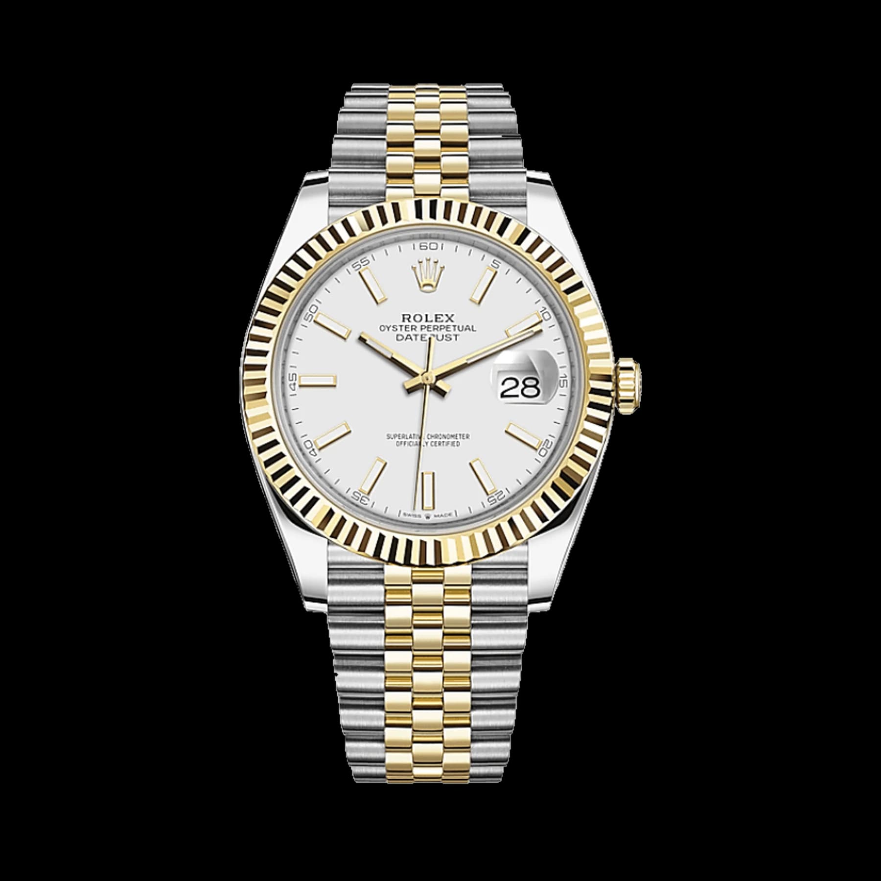 Rolex Datejust 41 126333 Yellow Gold Stainless Steel White Dial Jubilee