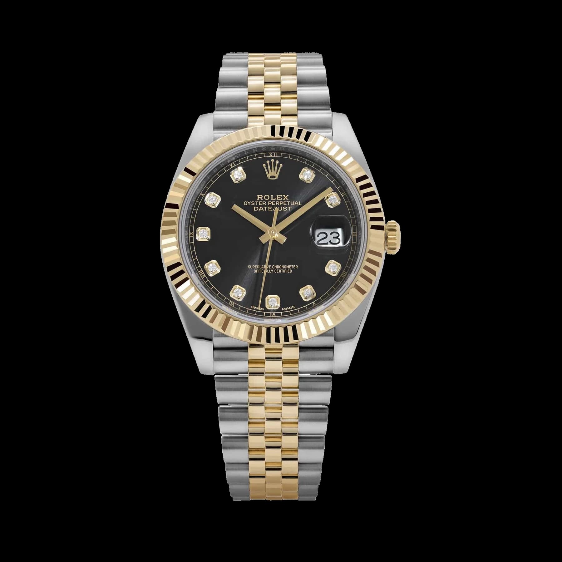 Rolex Datejust 41 126333 Stainless Steel Yellow Gold Black Diamond Dial Jubilee (2018)