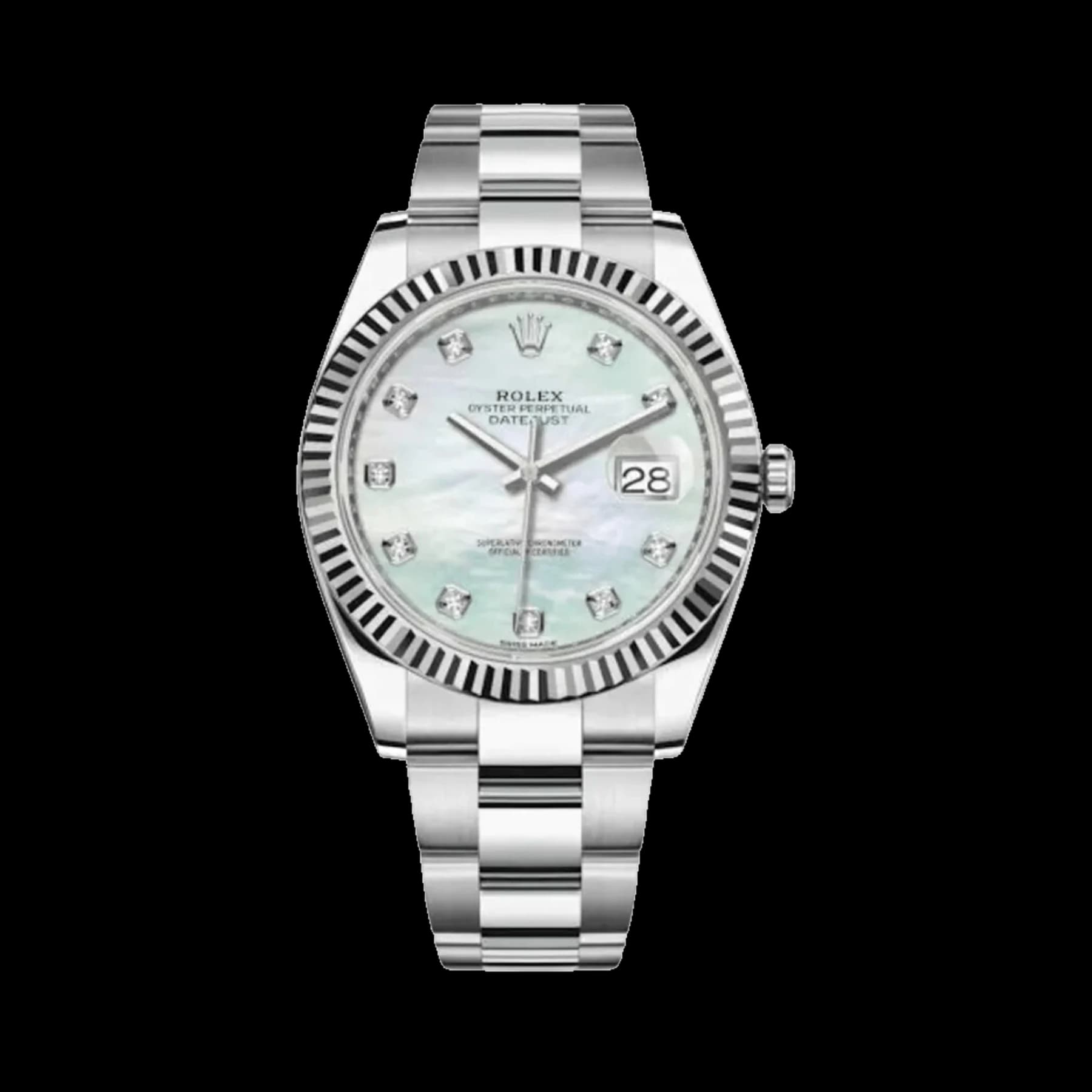 Rolex Datejust 41 126334 Stainless Steel Diamond Mother Of Pearl Dial