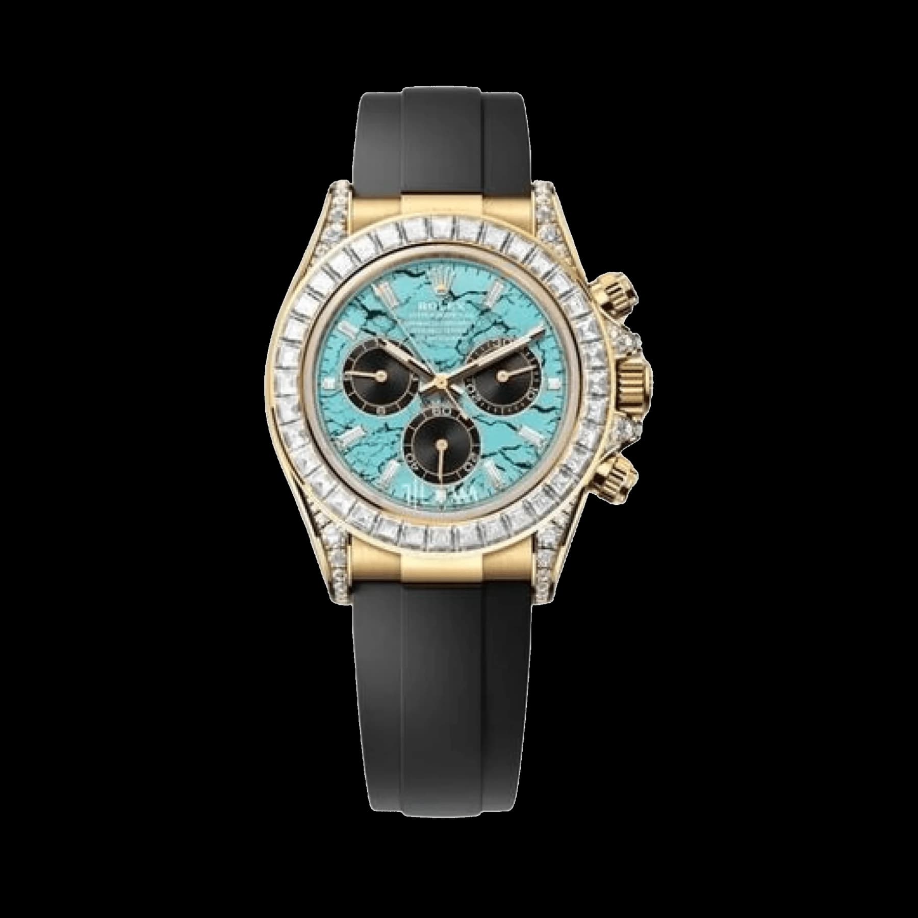 Rolex Daytona 126538TBR Yellow Gold Turquoise Stone Dial Diamond Bezel Oysterflex (2025)