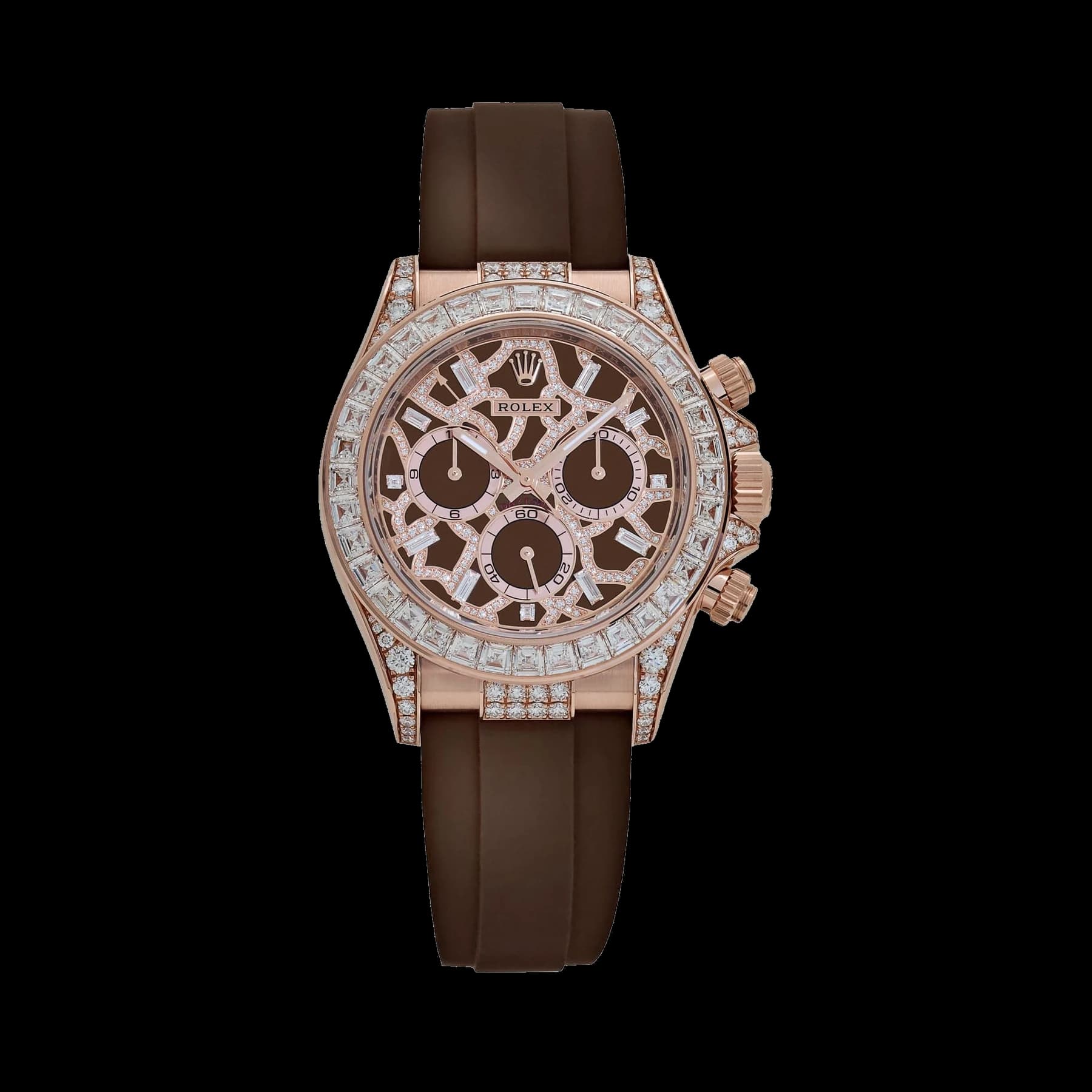 Rolex Daytona 'Giraffe' 126555TBR Rose Gold Chestnut Brown Diamond Dial Diamond Bezel