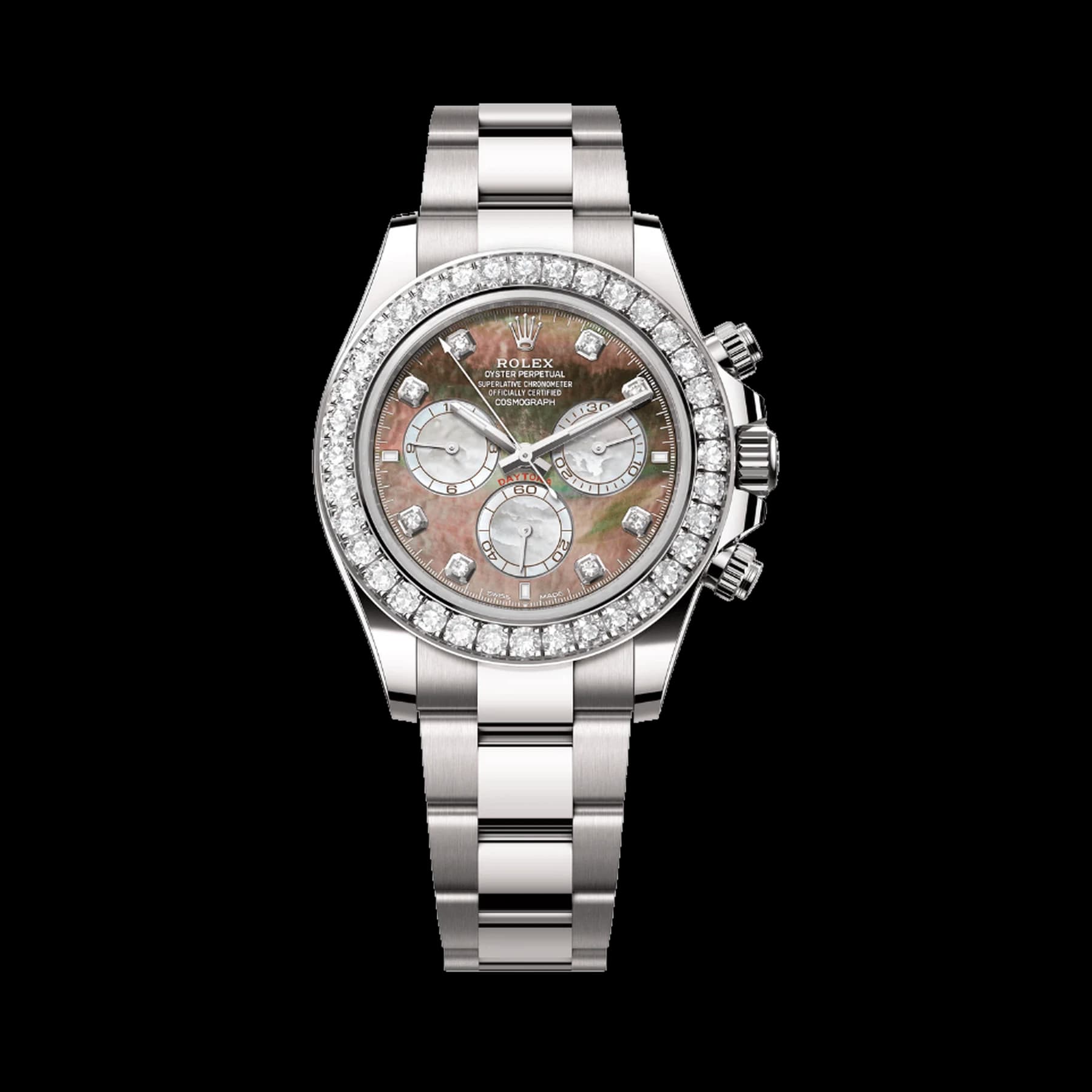 Rolex Daytona 126579RBR White Gold Mother of Pearl Diamond Dial Diamond Bezel