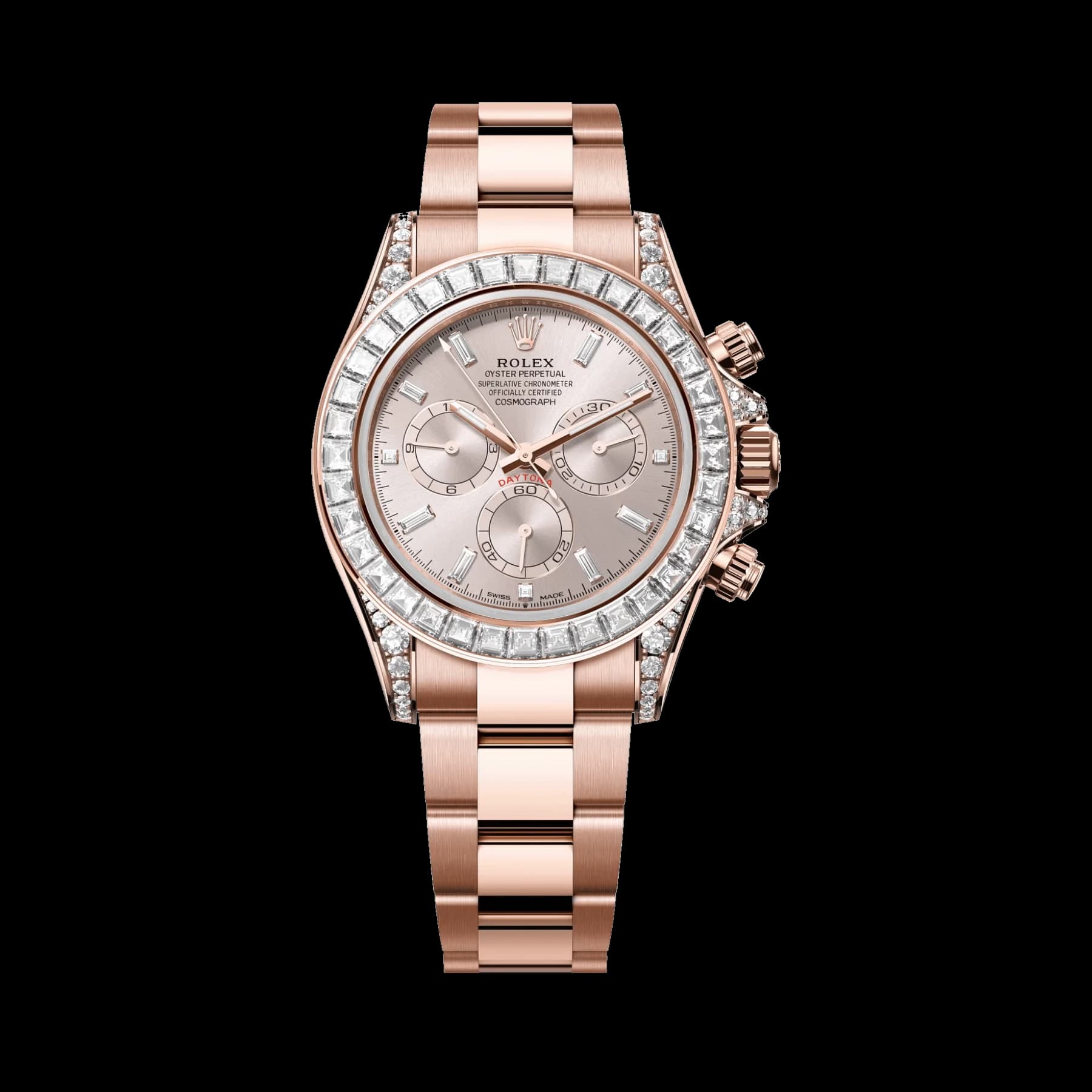Rolex Daytona 126595TBR Rose Gold Sundust Diamond Dial Diamond Bezel