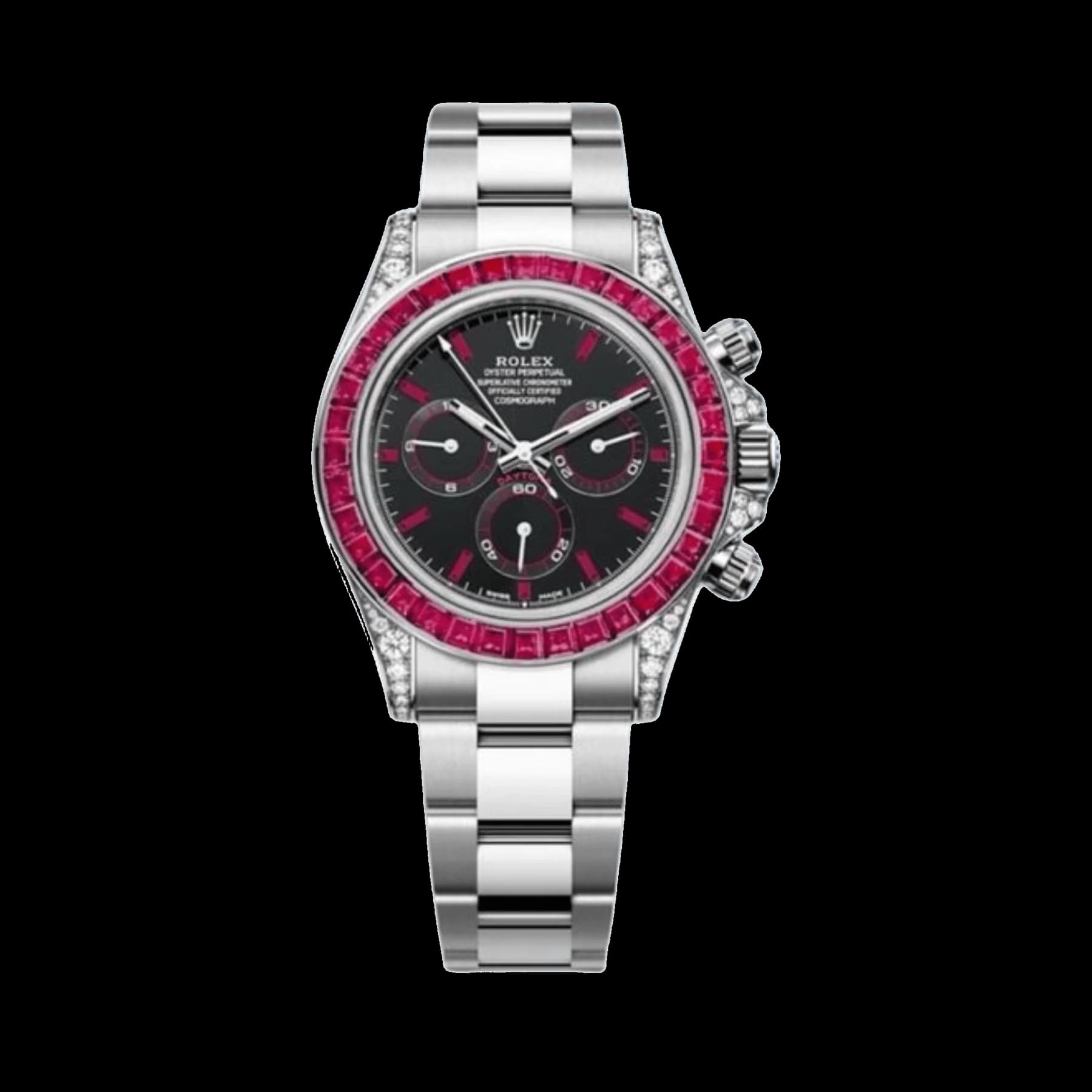 Rolex Daytona 126599TRU White Gold Diamond Black Dial Ruby Bezel (2023)