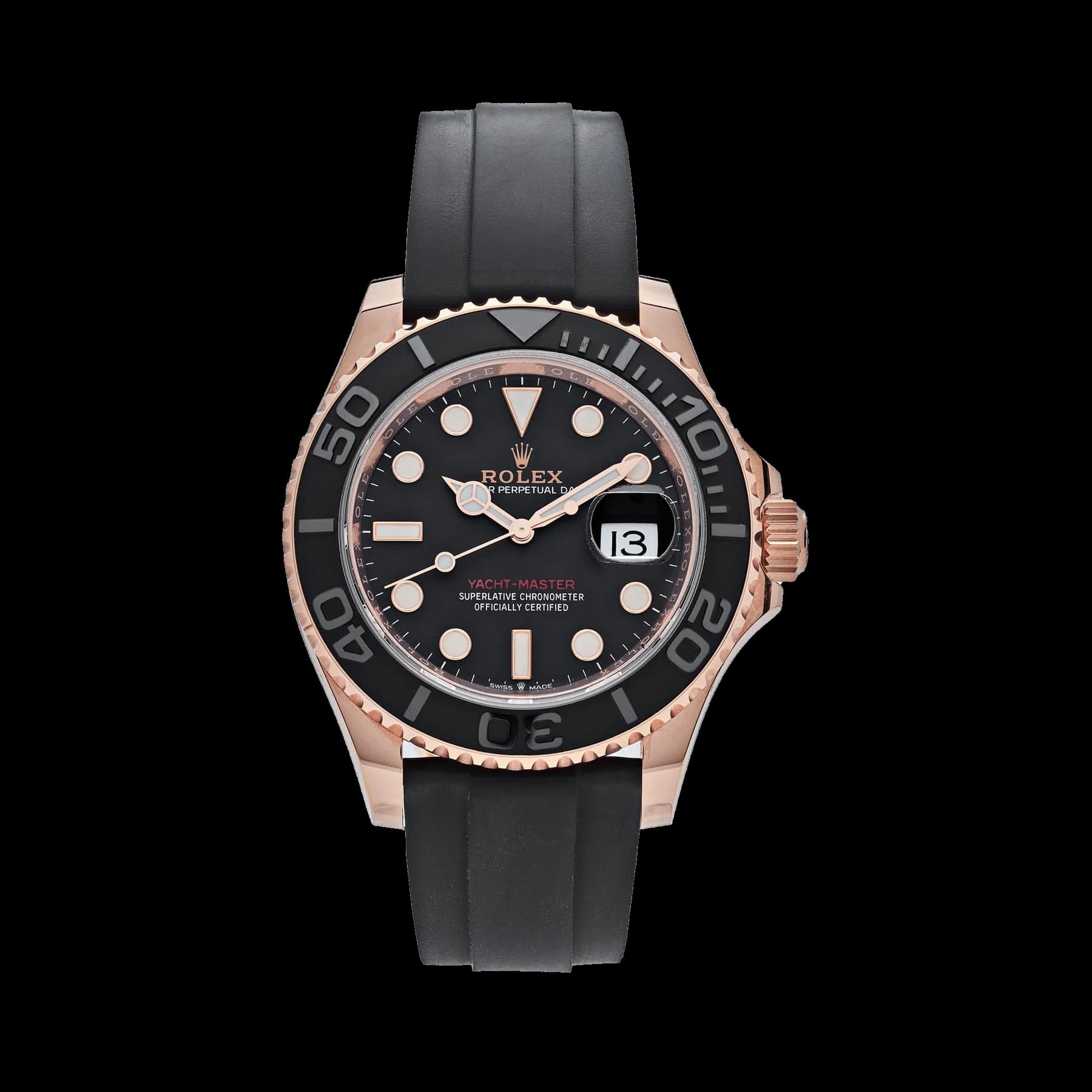 Rolex Yacht-Master 40 126655 Rose Gold Black Dial