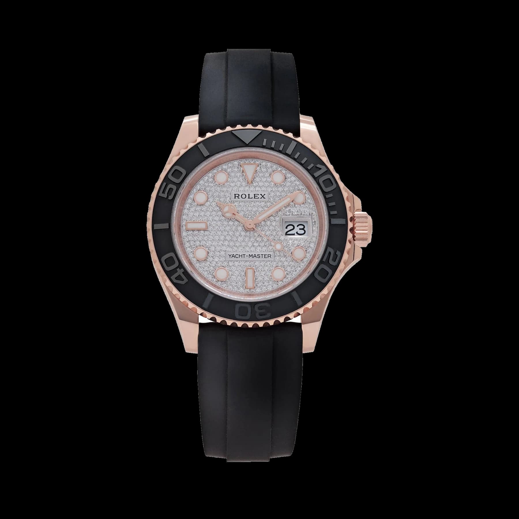 Rolex Yacht-Master 40 126655 Rose Gold Pave Diamond Dial