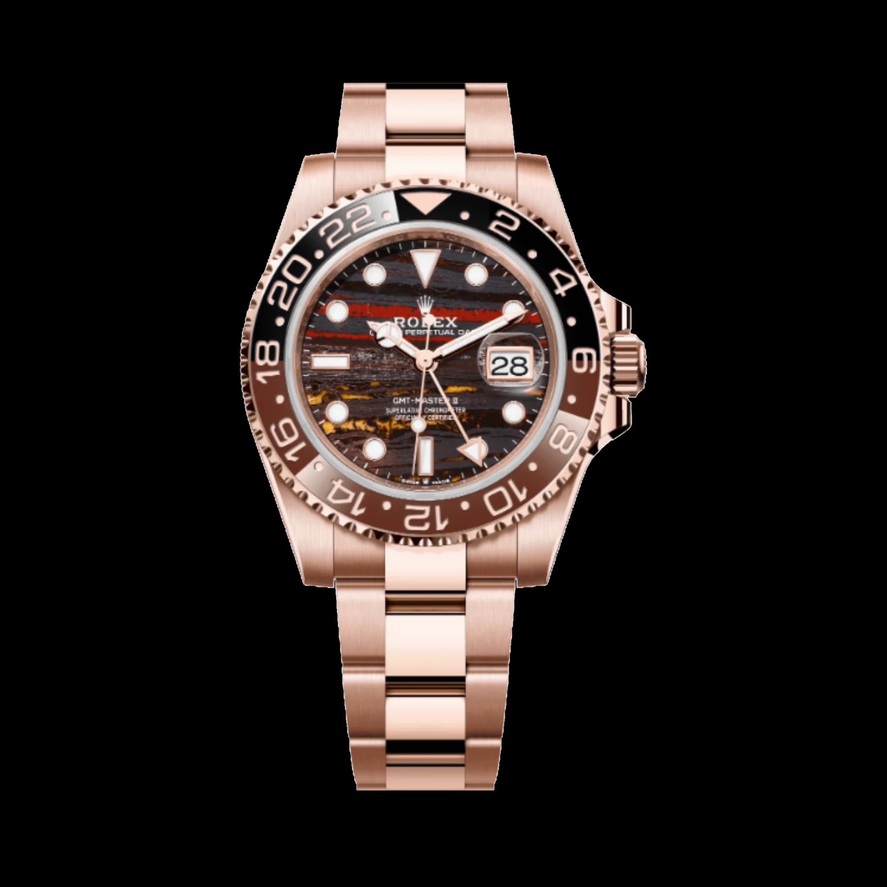 Rolex GMT-Master II 126715CHNR Rose Gold Tiger Iron Dial Oyster (2025)