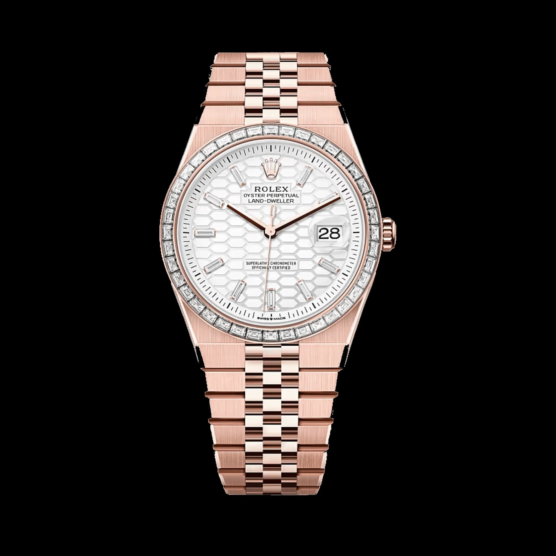Rolex Land-Dweller 127385TBR Rose Gold Intense White Dial Diamond Bezel (2025)