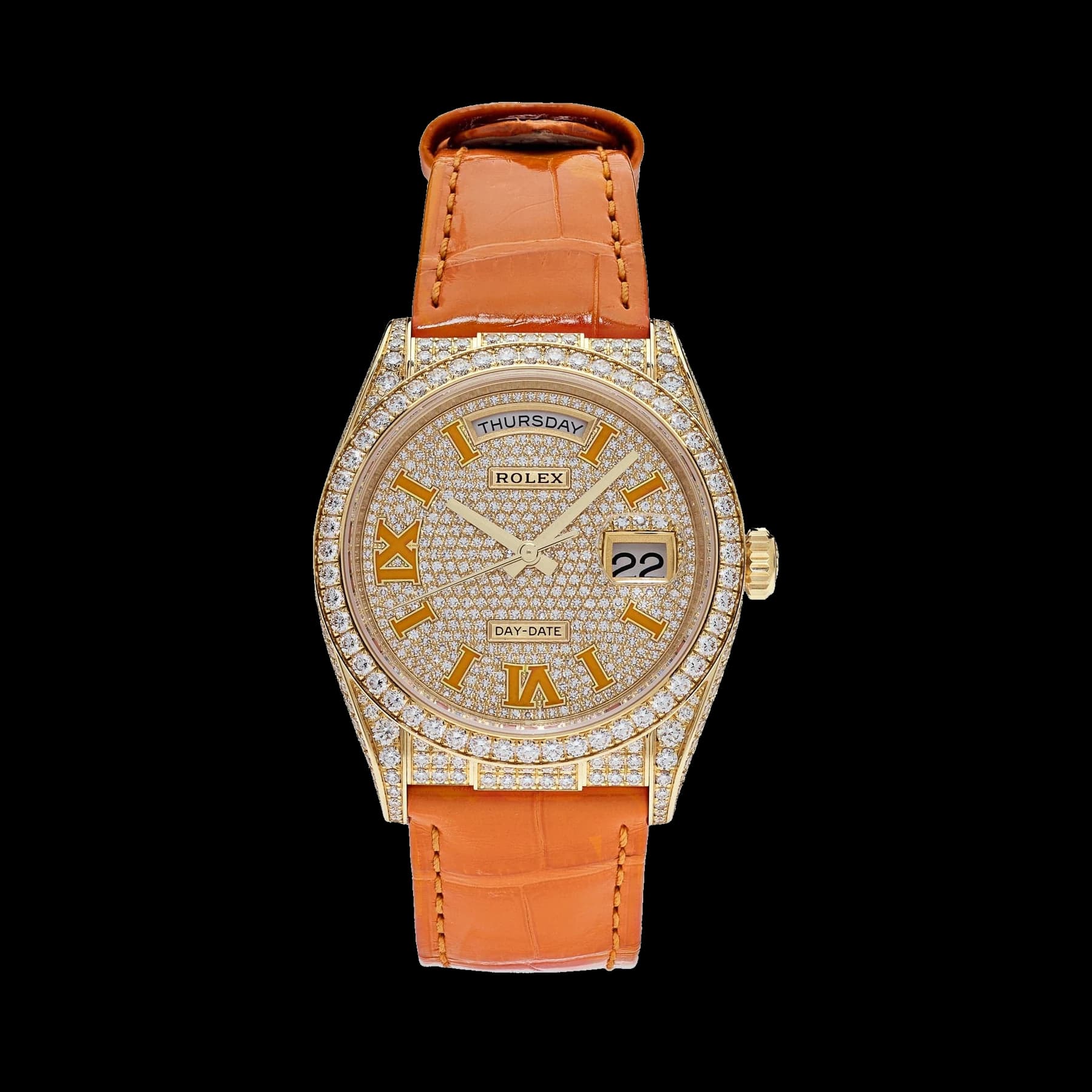 Rolex Day-Date 36 128158RBR Yellow Gold Diamond Set