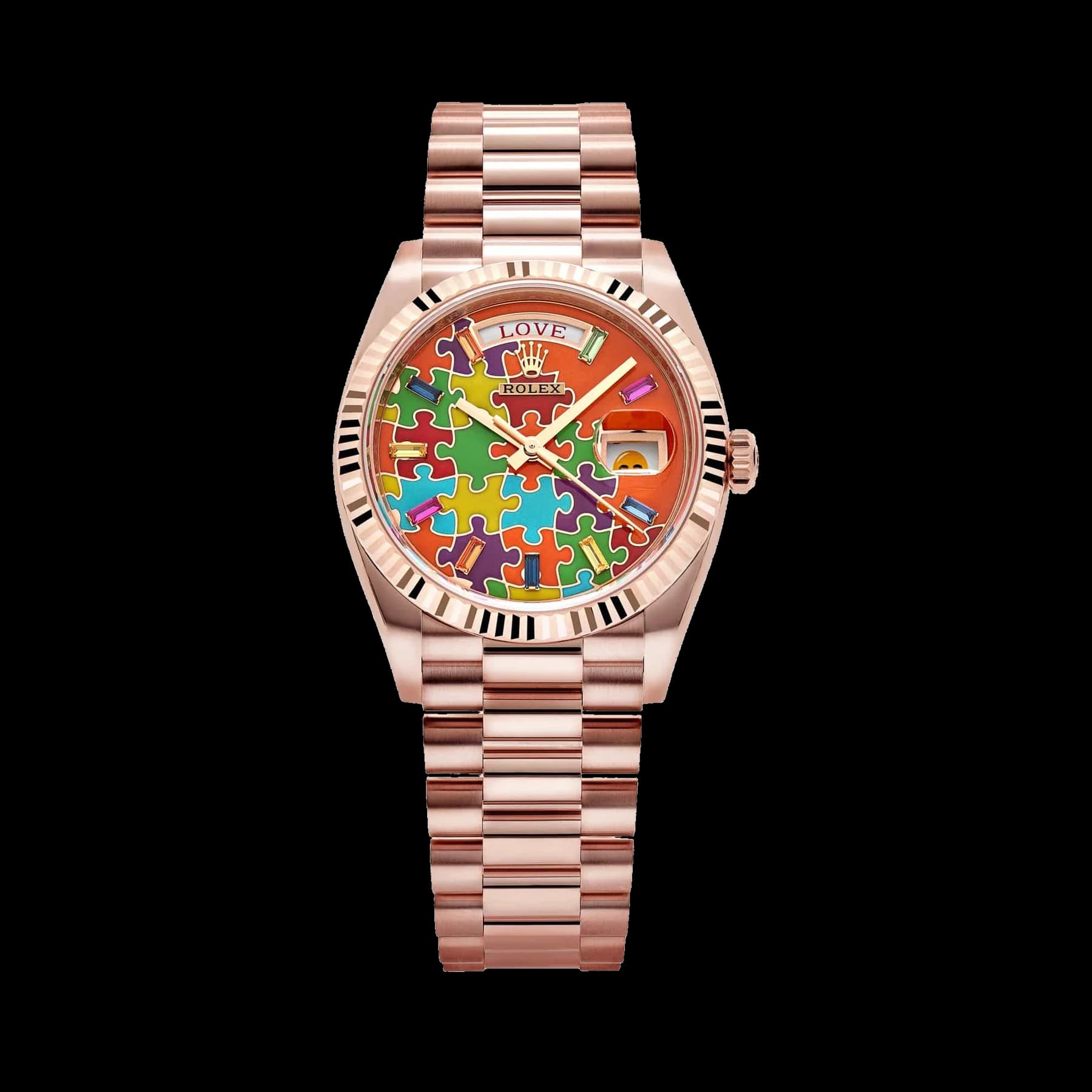 Rolex Day-Date 36 128235 'Emoji Puzzle' Rose Gold