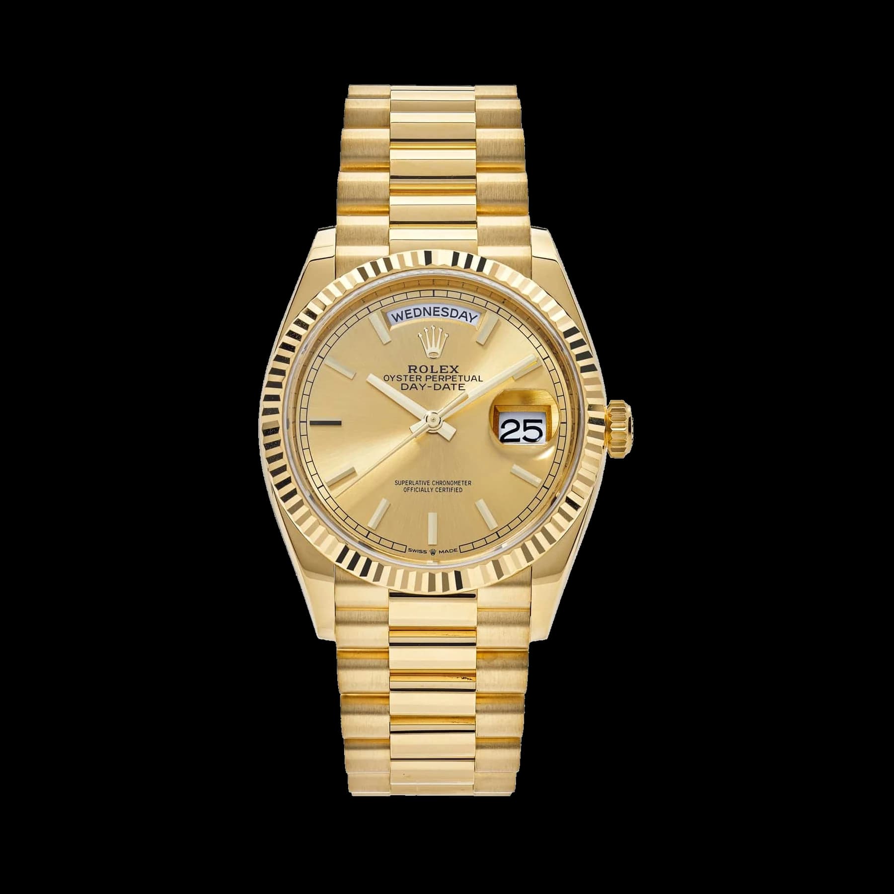 Rolex Day-Date 36 128238 Yellow Gold Champagne Dial